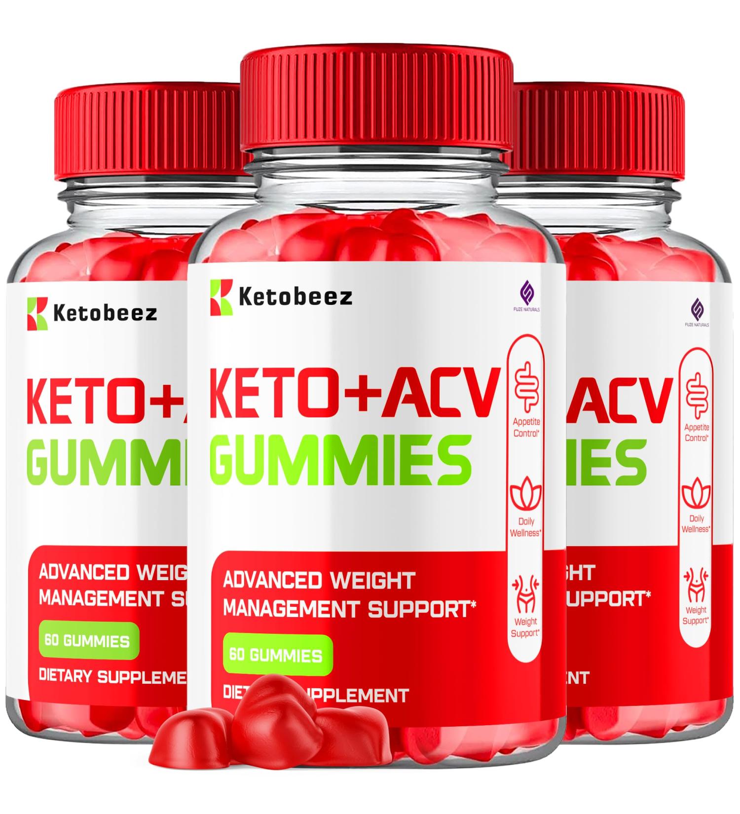 Buy Ketobeez ACV Gummies 1000MG - 3 Pack | Advanced Keto Support with Folate & B12 | 180 Gummies for Optimal Health - Buy Online on GoSupps.com