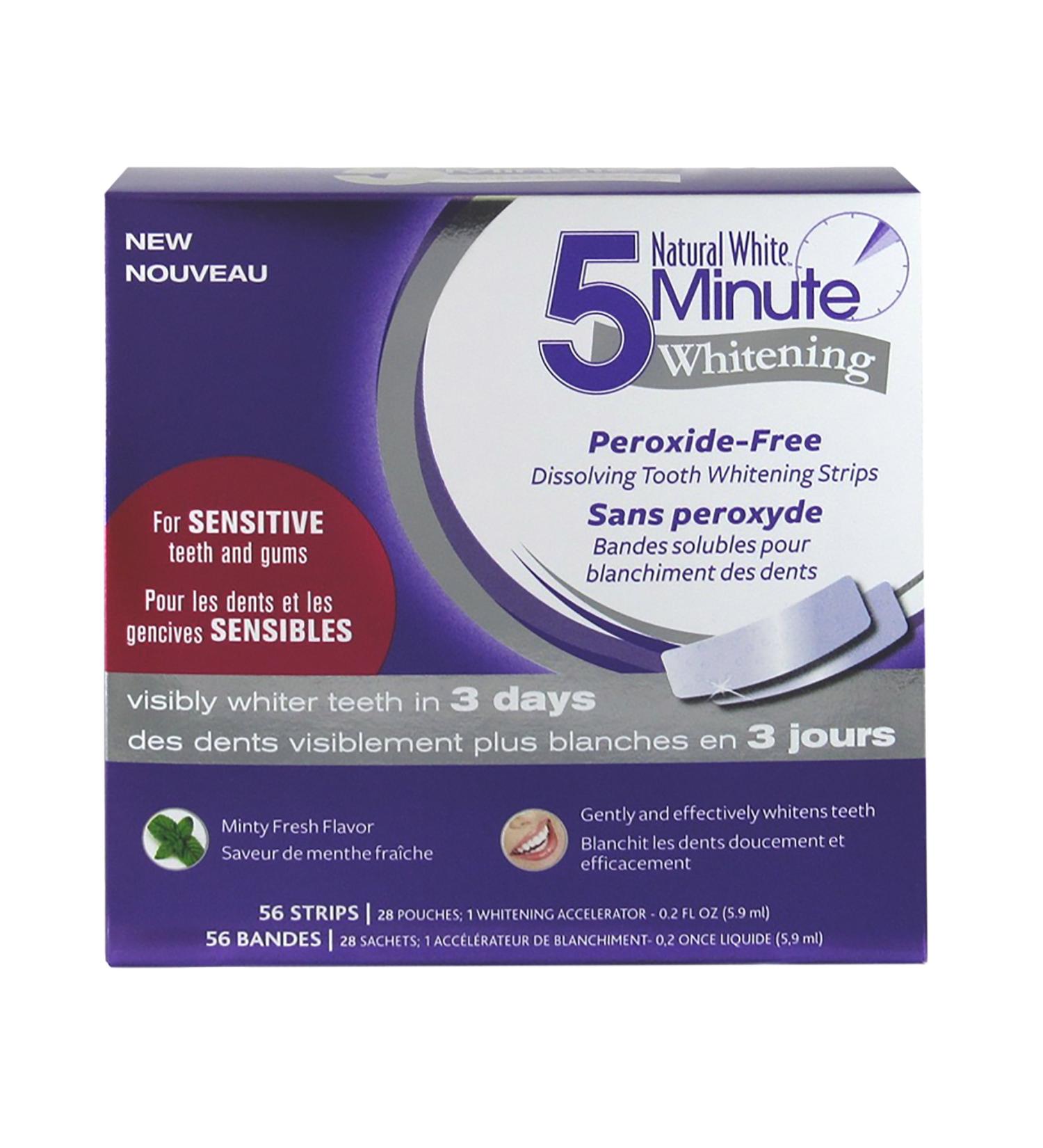 Natural White 5 minute whitening dissolvable whitening strips 56 Count