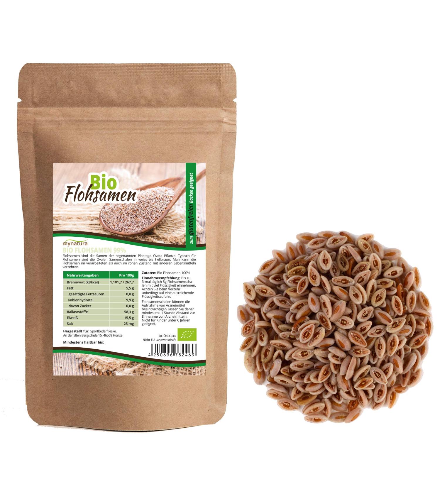 Mynatura Organic Psyllium 1000g - 99% Pure Fiber | Food Quality from India | Ideal for Baking & Suitable for Humans & Animals - Buy Online on GoSupps.com