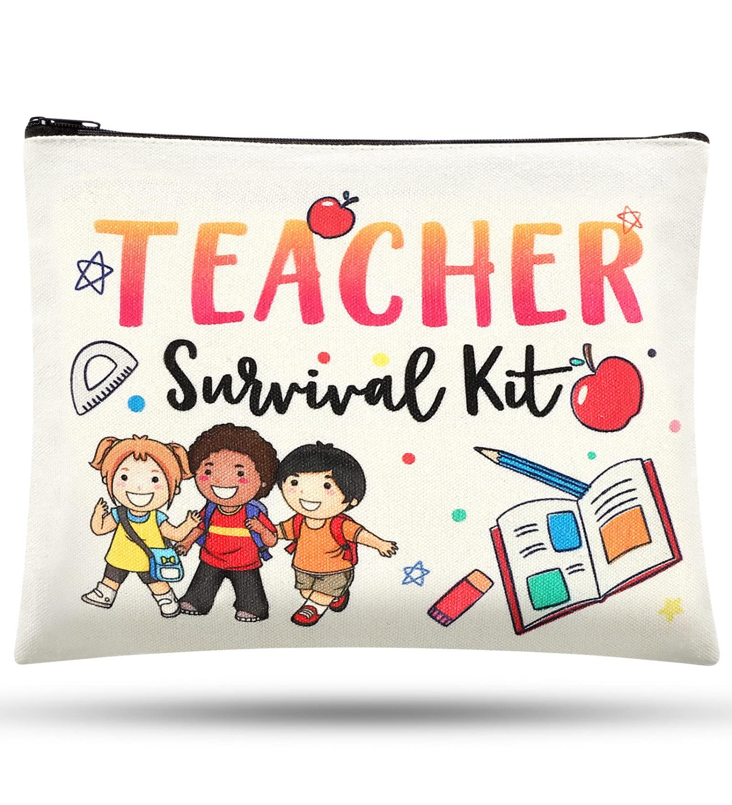 Svee Cosmetic Bag - Christmas Gift for Teachers | Canvas Makeup Bag for Kids | Lively Zipper Pouch for Kindergarten & Elementary School - Buy Online on GoSupps.com