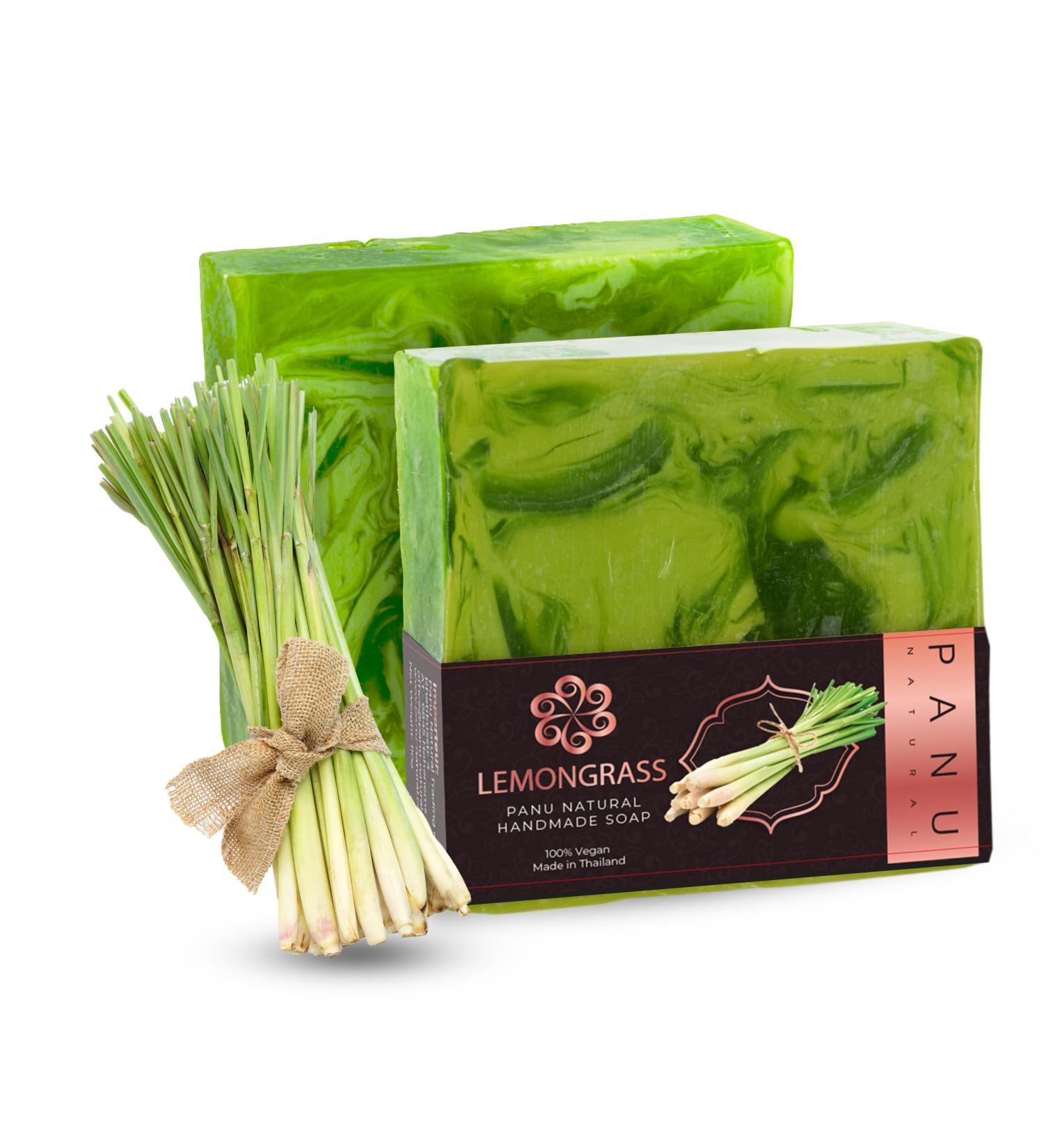Buy Panu Lemongrass Soap - Vegan Solid Shower & Shampoo Bar for All Skin Types | Natural 110g Premium Soap - Buy Online on GoSupps.com