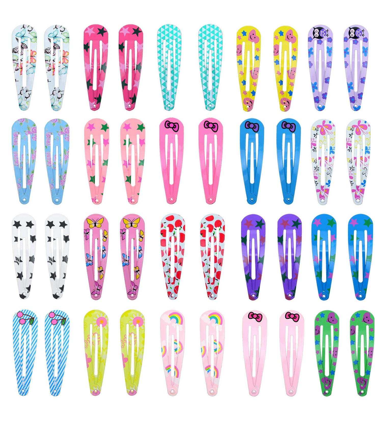40 Pack Printed Hair Clips Girls' 2 Inch Barrettes Kids Hairpins Accessories - Buy Online on GoSupps.com