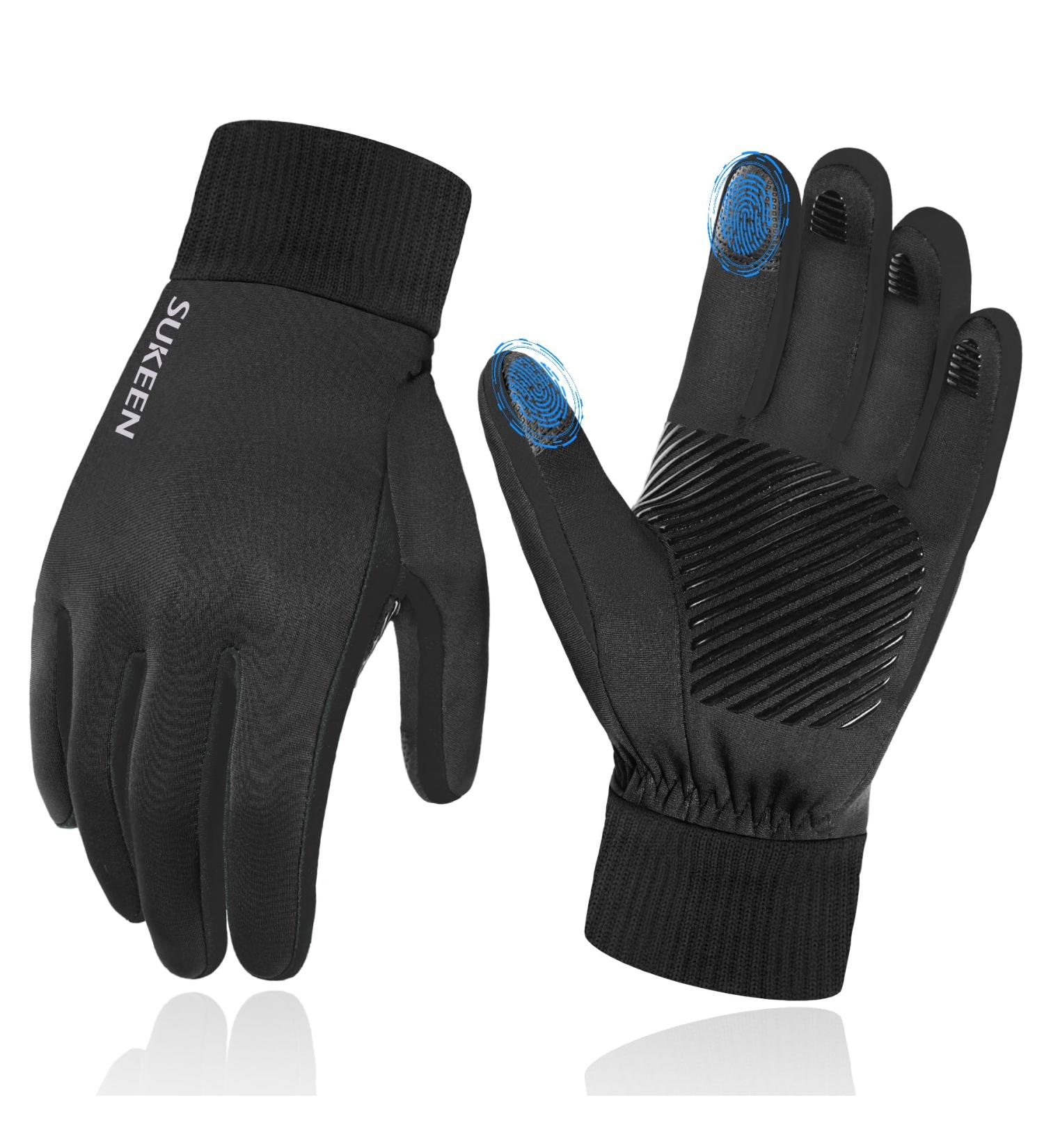 Kids Softshell Winter Gloves | Warm Sports & Riding Gloves | Anti-Slip Windproof Fleece for Boys & Girls - XL Black - Buy Online on GoSupps.com