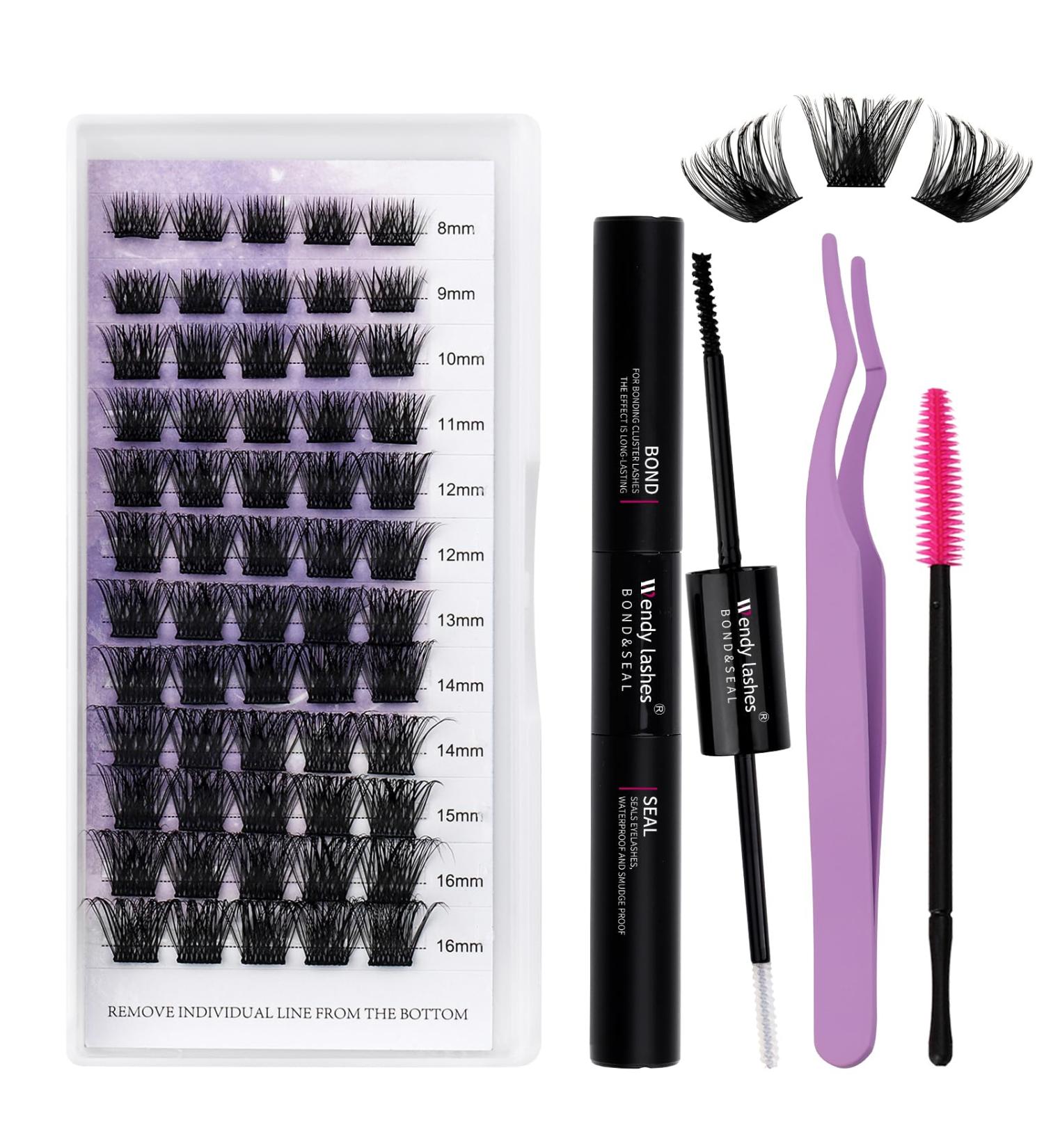 Shop Premium Cluster Lash Extensions Set | DIY Eyelash Kit with Bond & Seal (C3-D Curl 8-16 mm) - Buy Online on GoSupps.com