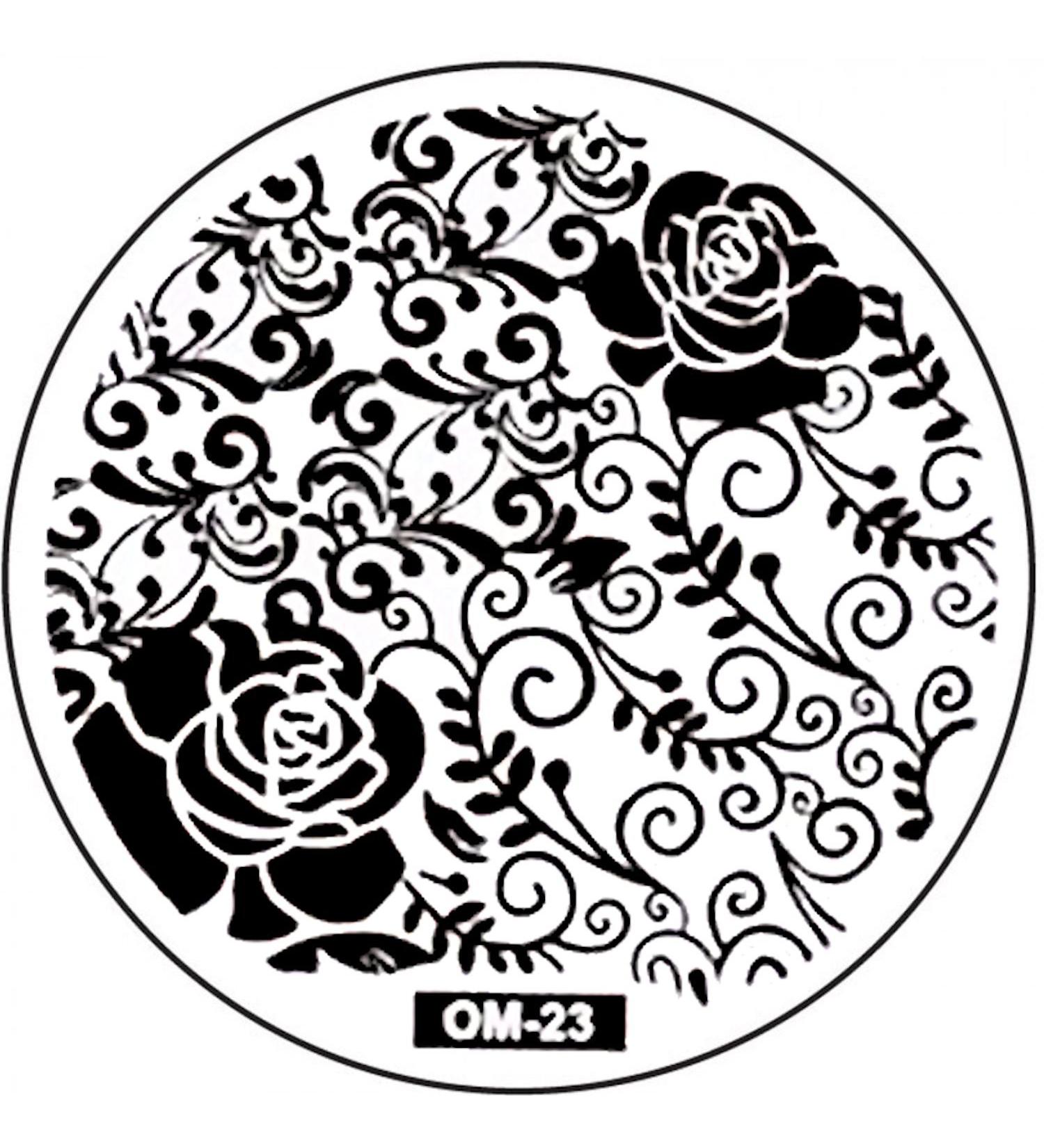 STAMPING STENCIL # OM-23 Roses tendrils flourishes