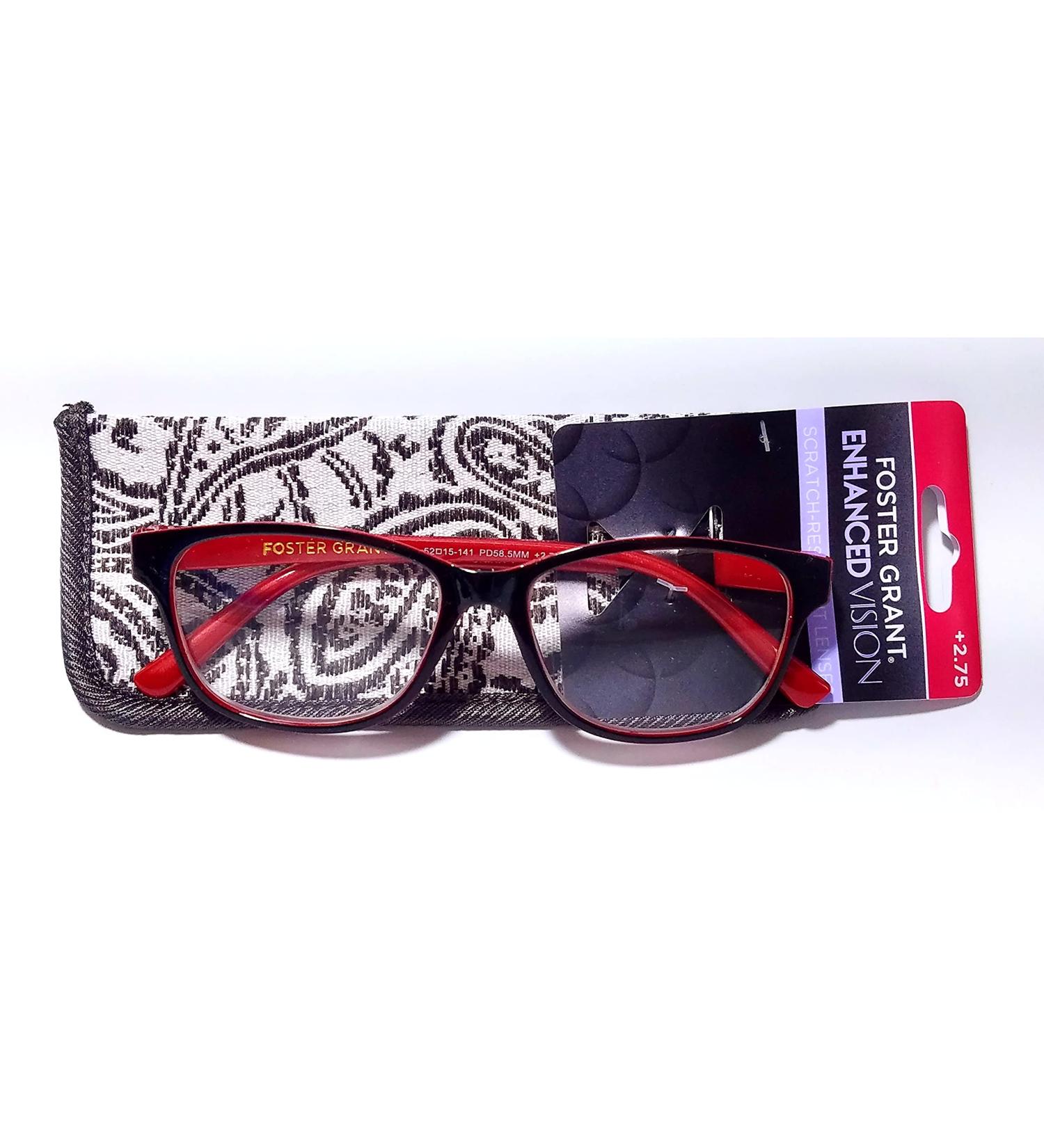 Foster Grant Kinsey Women's Premium Black Reading Glasses (1.25)