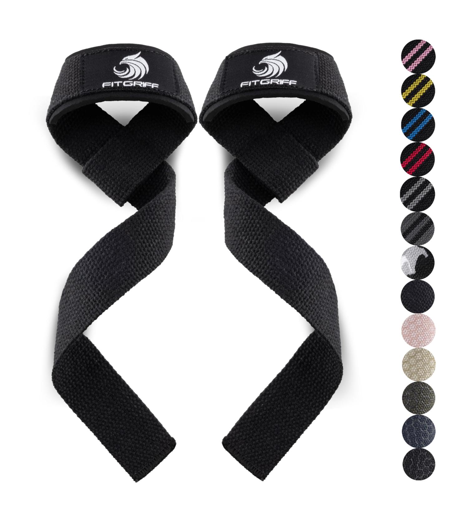 FITTEGE Padded Lifting Straps for Strength Training | Bodybuilding & Fitness Aid | Universal Fit for Men & Women | Black Original - Buy Online on GoSupps.com