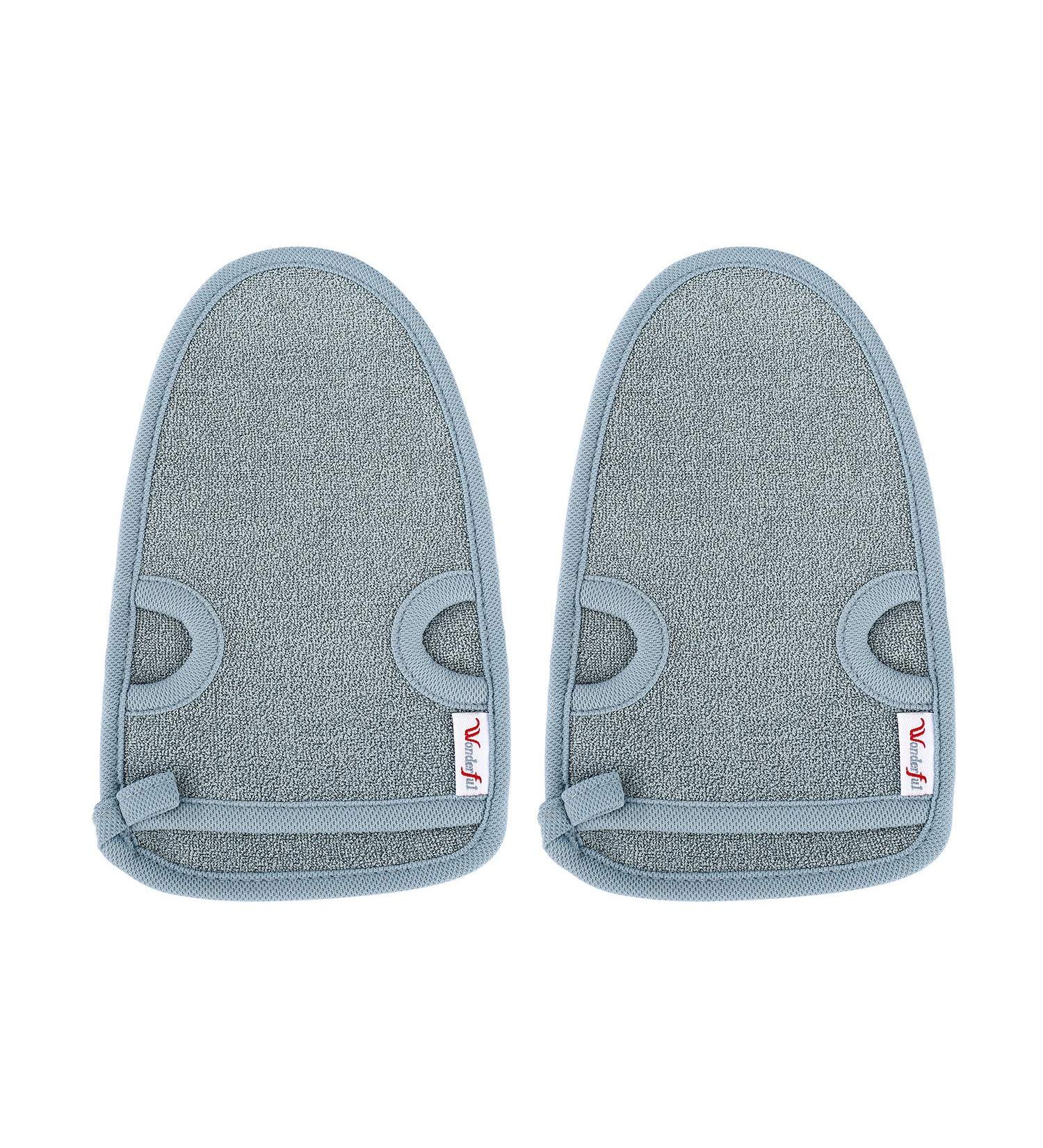 Peeling Glove Set | Bamboo Bathing Sponge & Body Scrubber | Hammam Sauna Loofah | 2-Piece Gray - Buy Online on GoSupps.com