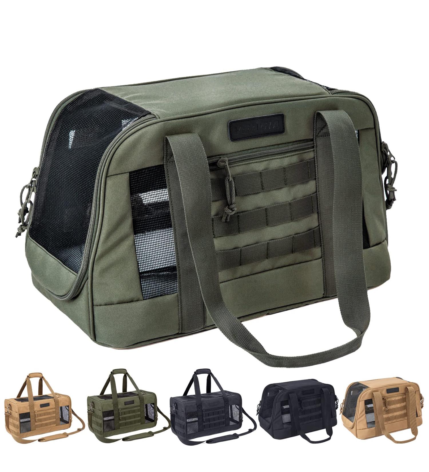 VEAGIA Cat Carrier - Airline Approved Soft Pet Travel Bag for Medium Cats & Small Dogs - ArmyGreen - Buy Online on GoSupps.com