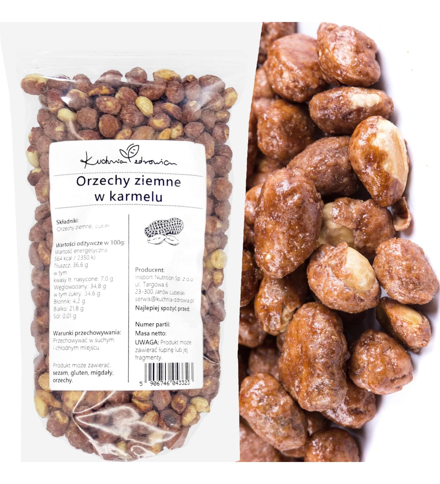  Kuchnia Zdrowia Caramelized peanuts - Preservative-free - High quality - Ideal snack - Kuchnia Zdrowia - Airtight zip-lock bag - Doypack: (500g) - Buy Online on GoSupps.com
