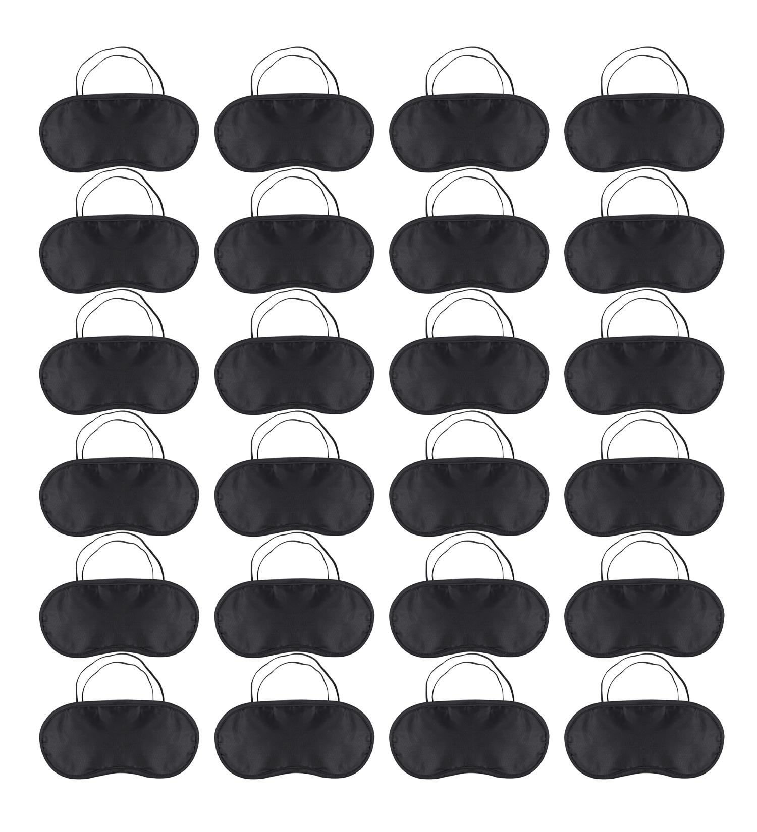 24 Pack Sleep Masks for Side Sleepers - Ultra-Light Eye Masks Light-Blocking Blindfolds with Adjustable Straps for Men Women & Children - Black - Buy Online on GoSupps.com