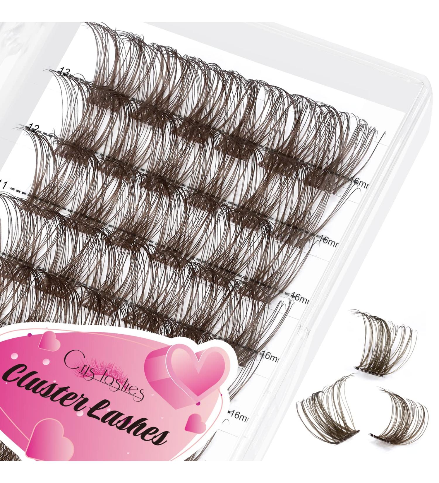 Brown Lash Clusters - DIY Eyelash Extensions Kit - 78 PCS Soft Reusable Clusters - F16 16mm - Home Eyelash Extensions - Buy Online on GoSupps.com