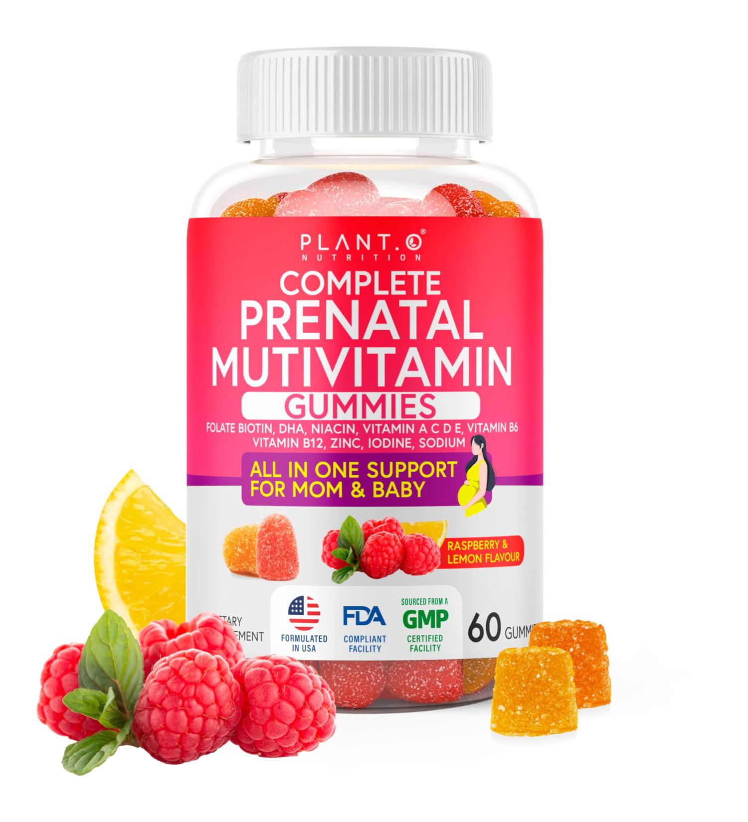 Prenatal Gummies for Women with DHA, Folate, Vitamin B C D | Delicious Multivitamin Blend for Fetal and Neural Support, Bones, Energy & Immunity During Pregnancy - Buy Online on GoSupps.com