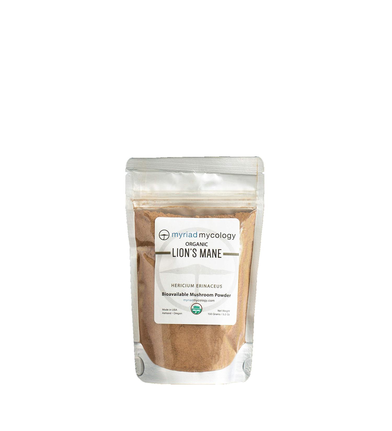 Myriad Mycology Lion's Mane Mushroom Powder 5.2oz - USA Made Hou Tou Gu 150g - Buy Online on GoSupps.com