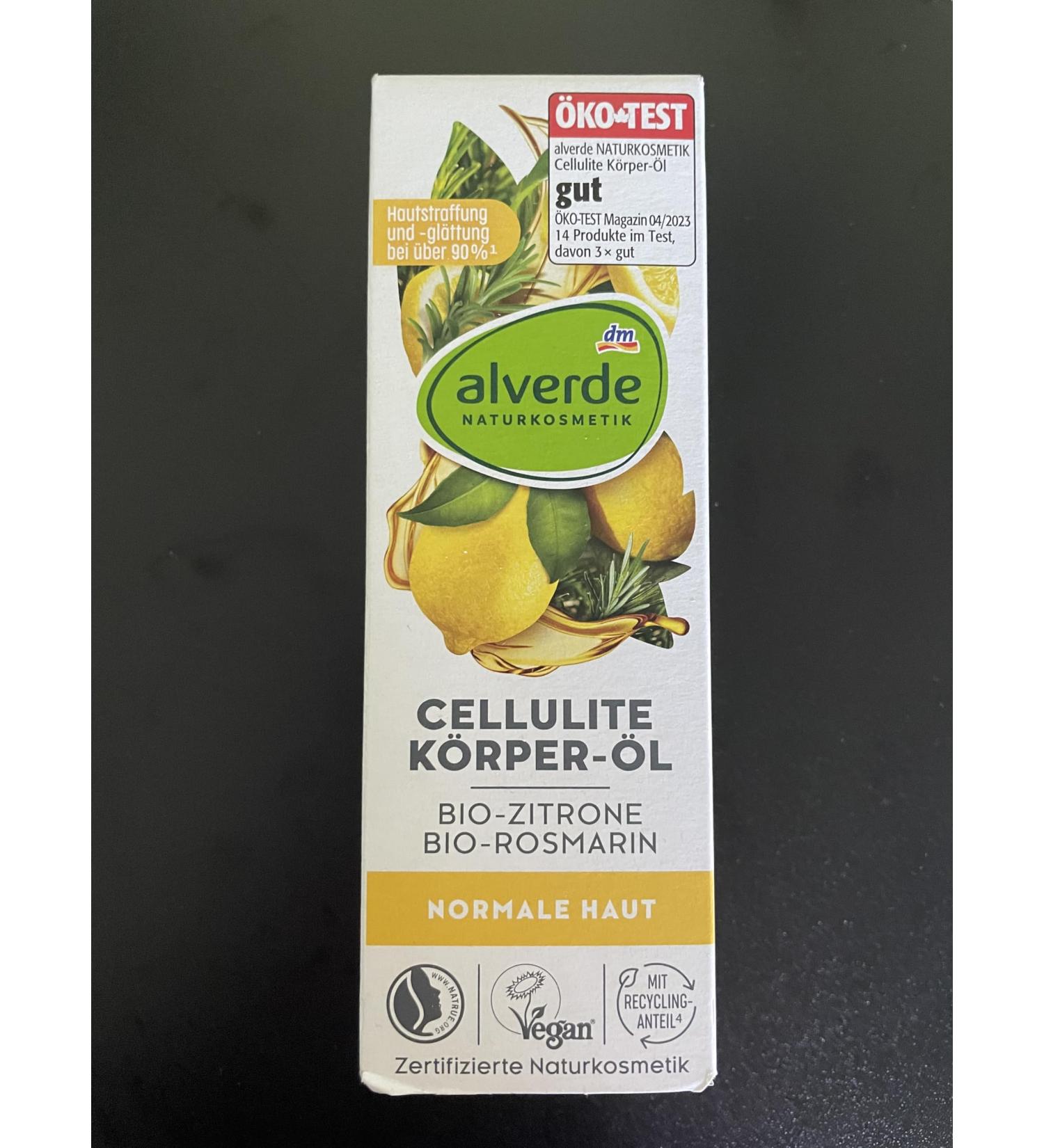 alverde NATURKOSMETIK Body Oil Cellulite Organic Lemon Organic Rosemary 100 ml