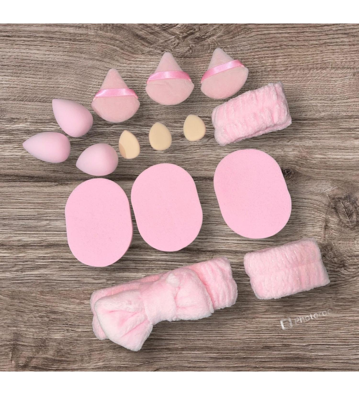 Bhavtaj Collection Makeup Tools Set 15 Pieces Headband Sponges Puffs Cleansing Sponges Dual Use Wet and Dry Skin Safe - Buy Online on GoSupps.com