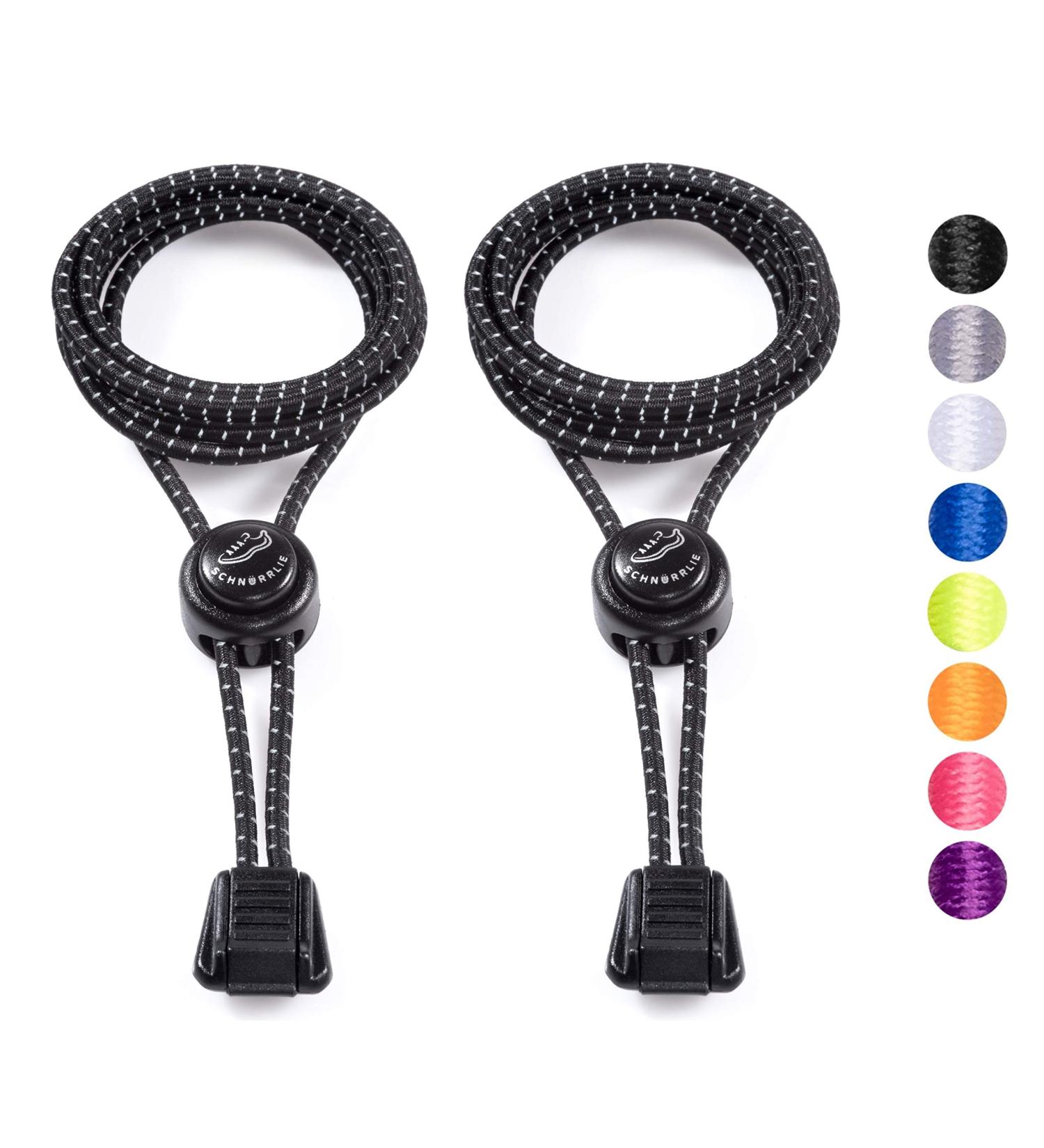 Buy Schn rrlie Elastic Laces - 100 cm Black Quick Lock for Kids & Adults | No-Tie Round & Flat Shoe Laces for Easy Wear - Buy Online on GoSupps.com