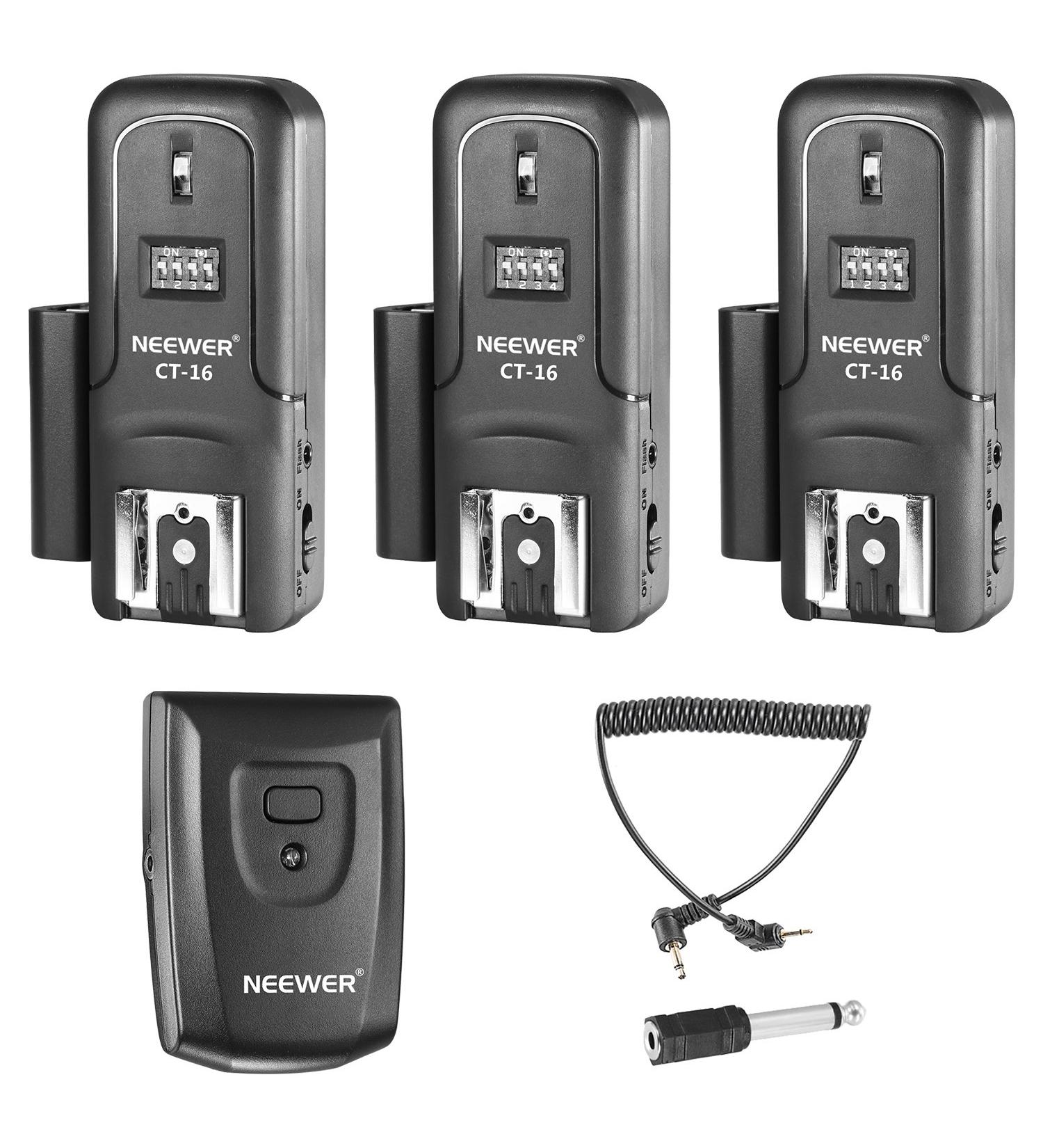 Neewer 16 Channel Wireless Radio Flash Trigger Set for Canon Nikon Pentax Olympus Panasonic DSLR Cameras - Buy Online on GoSupps.com