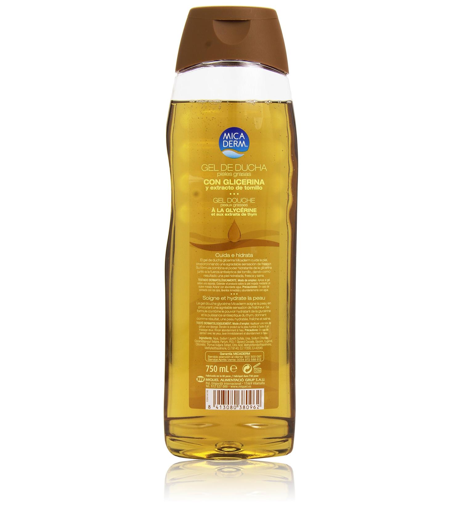 Mica Derm Mica Derm - Shower Gel for Oily Skin - Glycerin Extract and Thyme Extract - 750ml