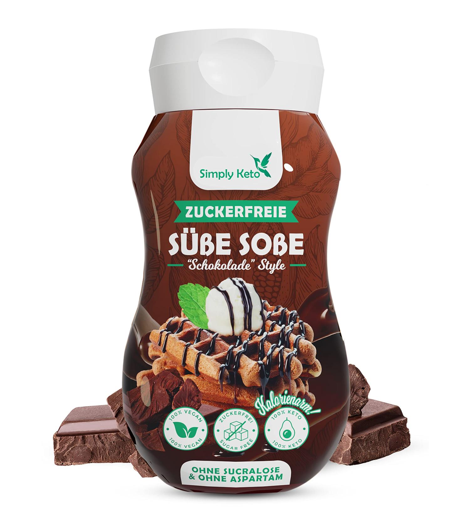 Simply Keto Dessert Sauce - Sugar-Free Chocolate Sauce 1g Net Carbs & 5 Kcal/100g | Low Carb & Aspartame-Free - 350ml - Buy Online on GoSupps.com