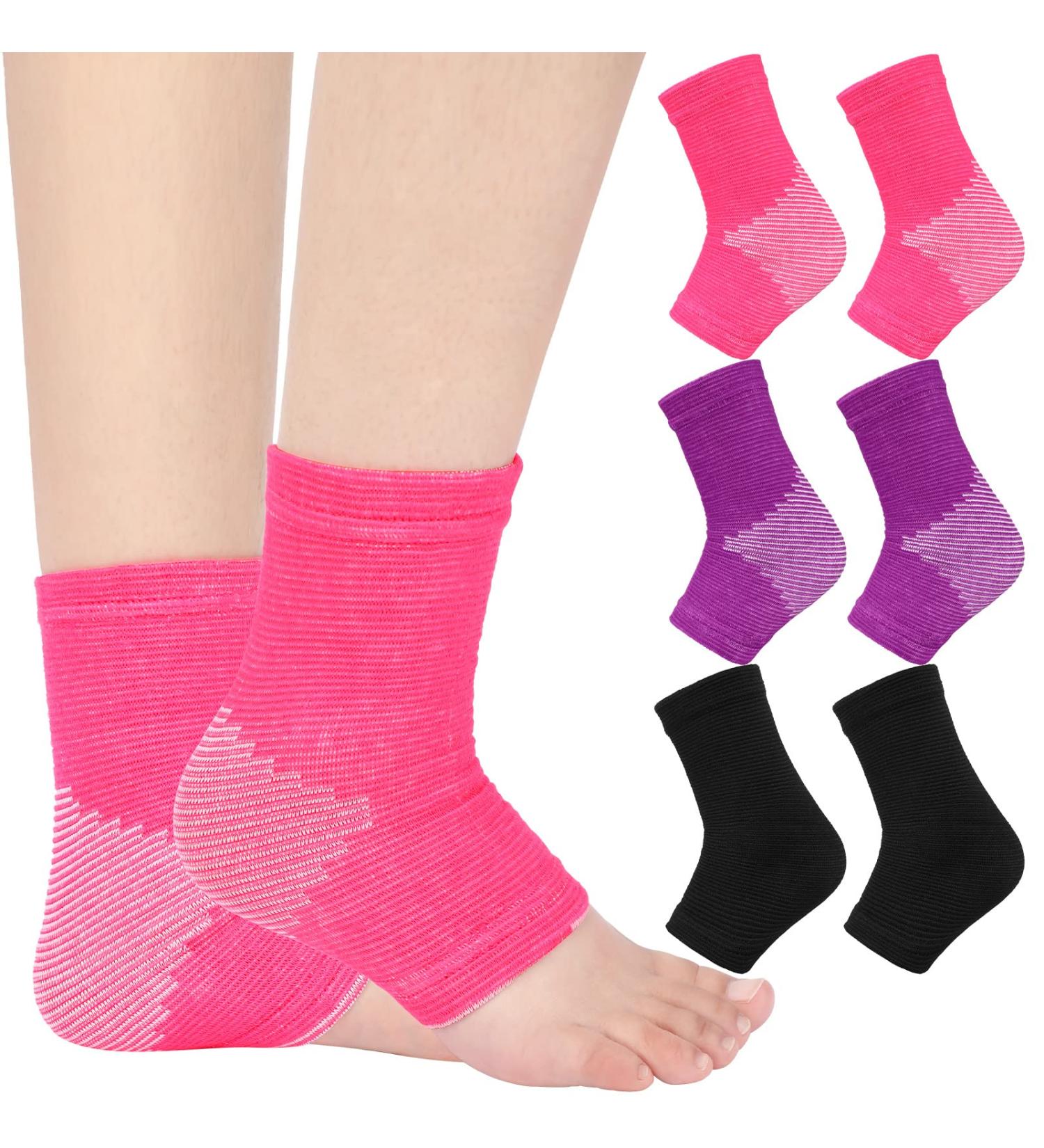 Zhanmai 3 Pair Kids Ankle Brace - Compression Sleeve for Girls | Elastic Support for Soccer Running & Fitness - Available in 3 Colors (Medium - Buy Online on GoSupps.com