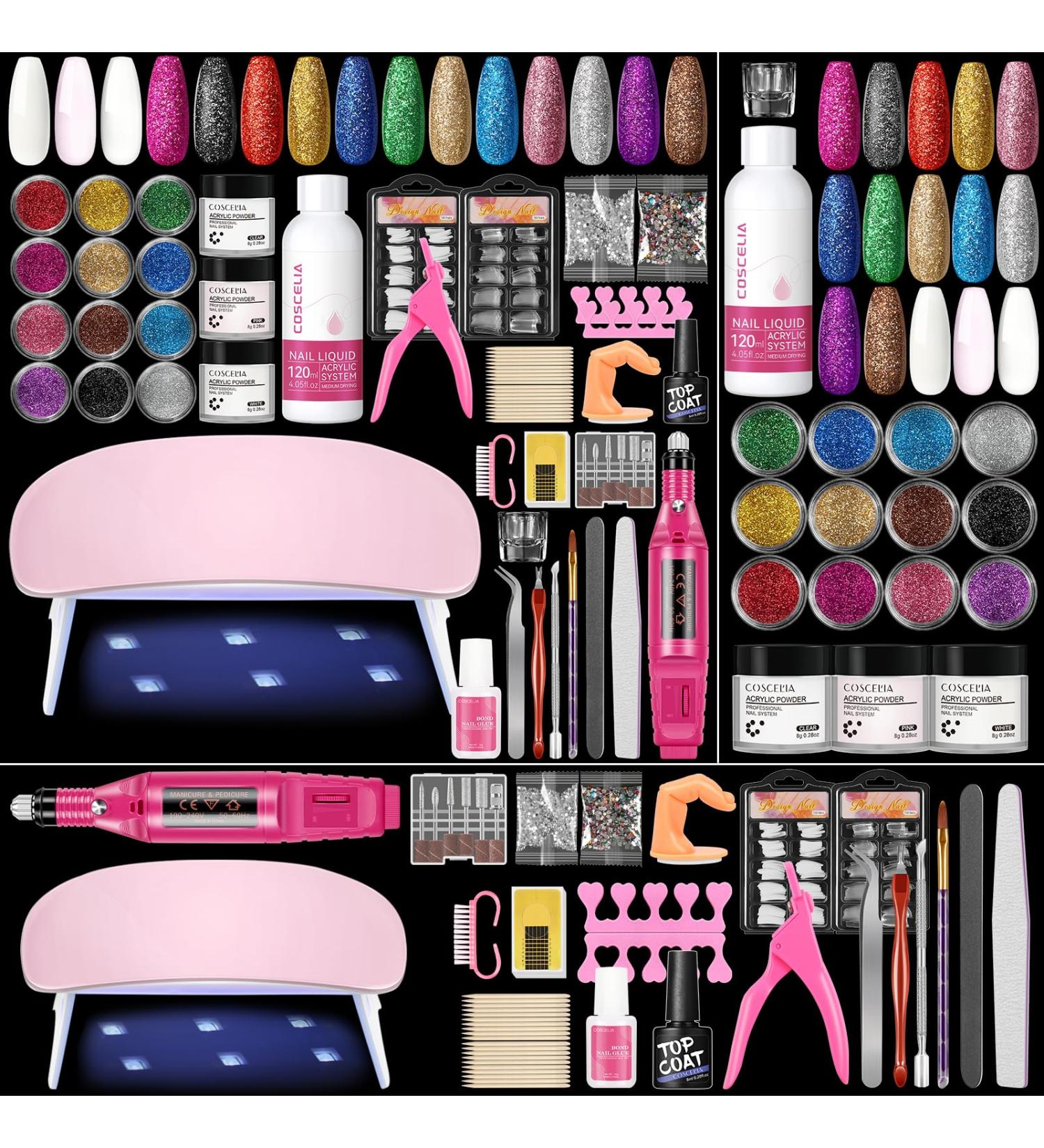 Ultimate Acrylic Nail Kit for Beginners - Complete Set with Powder Drill & UV Light | Perfect Home Starter Kit & Gifts - Buy Online on GoSupps.com