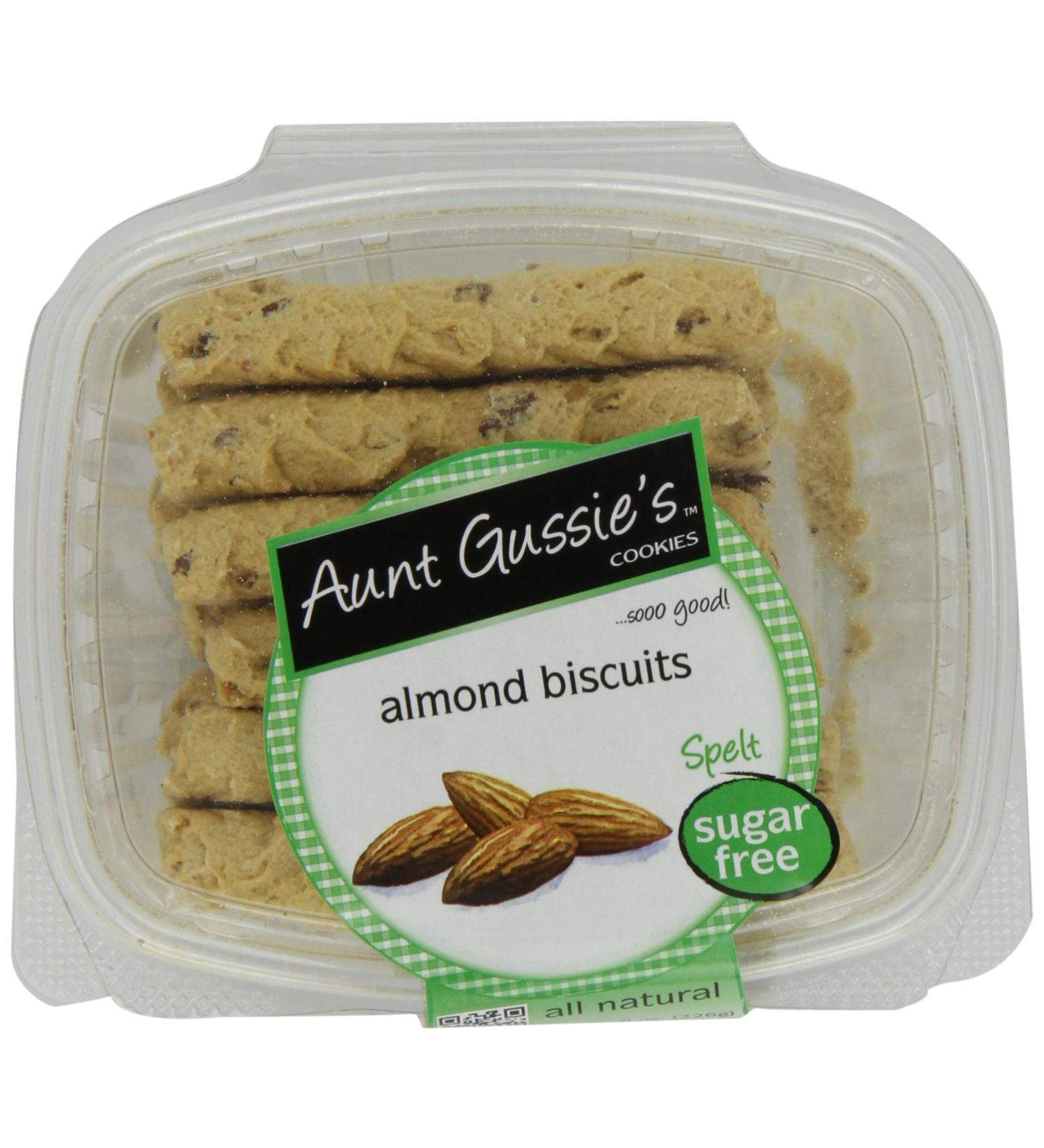 Aunt Gussie's Sugar Free Almond Biscuits - 8oz Tubs (Pack of 4) | Healthy Snacks - Buy Online on GoSupps.com