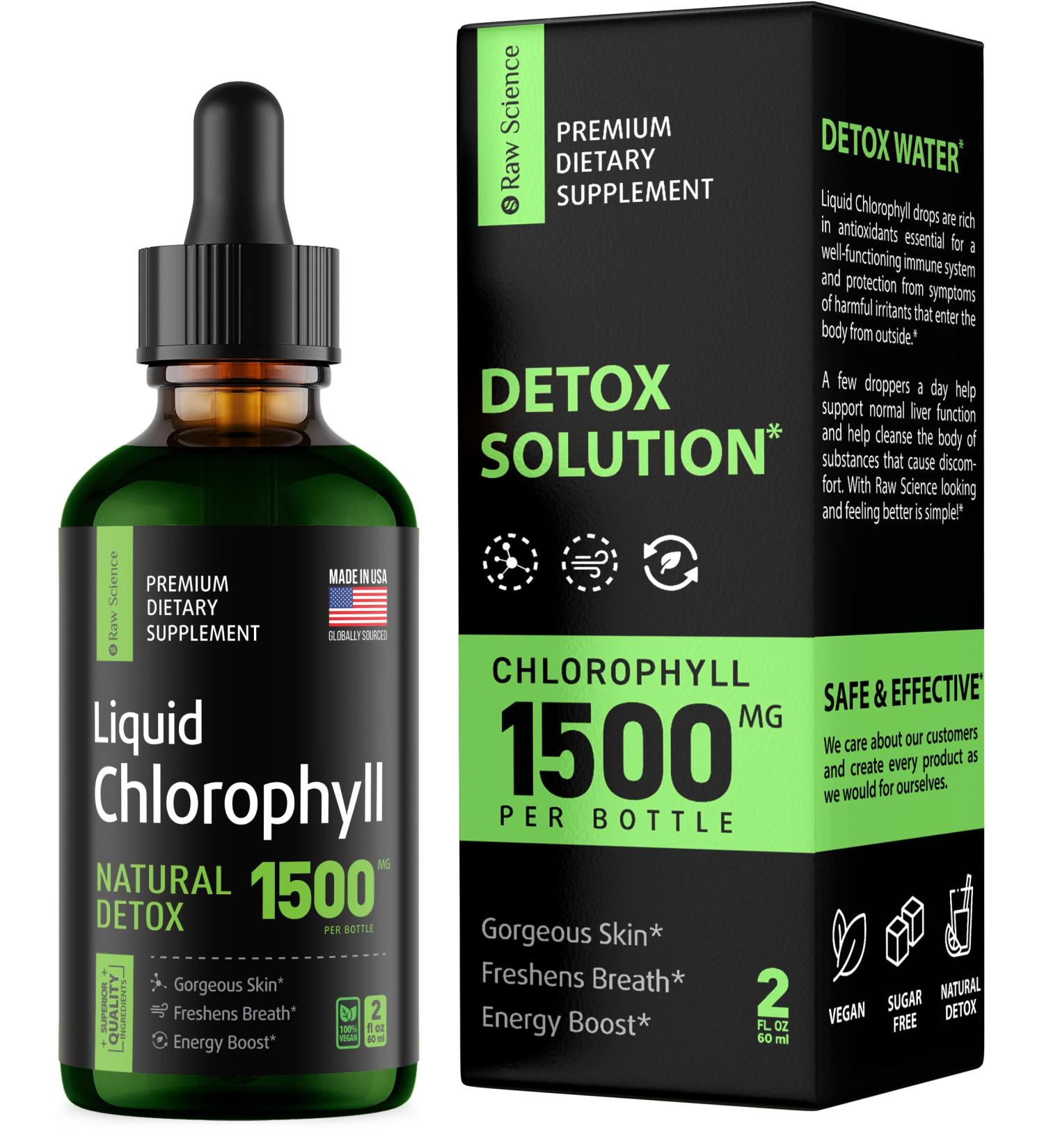 Organic Chlorophyll Liquid Drops for Energy Boost & Immune Support - Made in USA | Fast Absorbing & Detox Supplement - Non GMO Vegan Formula - Buy Online on GoSupps.com