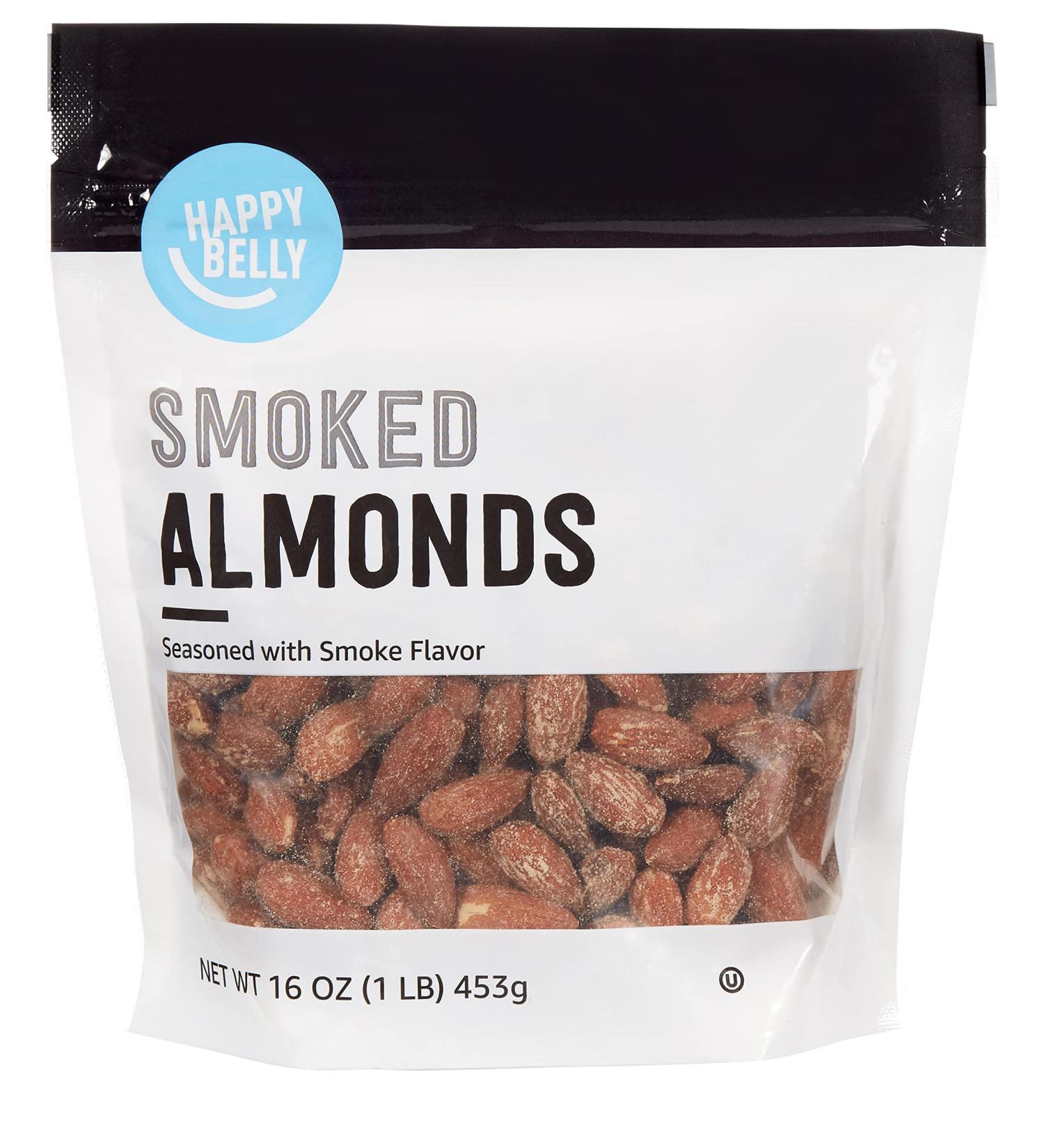 Happy Belly Smoked Almonds 16 oz - Delicious Smoky Almonds, 1 Pack - Buy Online on GoSupps.com