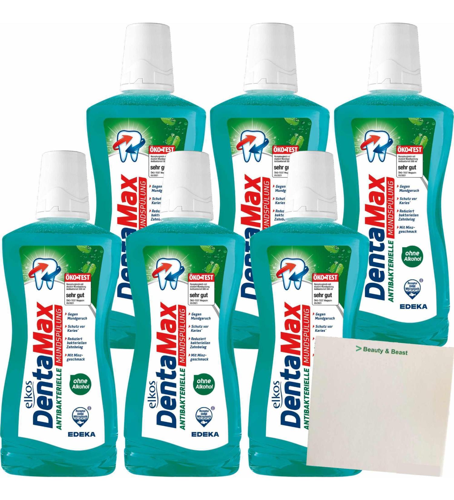 Elkos DentaMax Antibacterial Mouthwash Mint 6-Pack (6x500ml) | Fresh Breath & Oral Care | International Shipping Available - Buy Online on GoSupps.com
