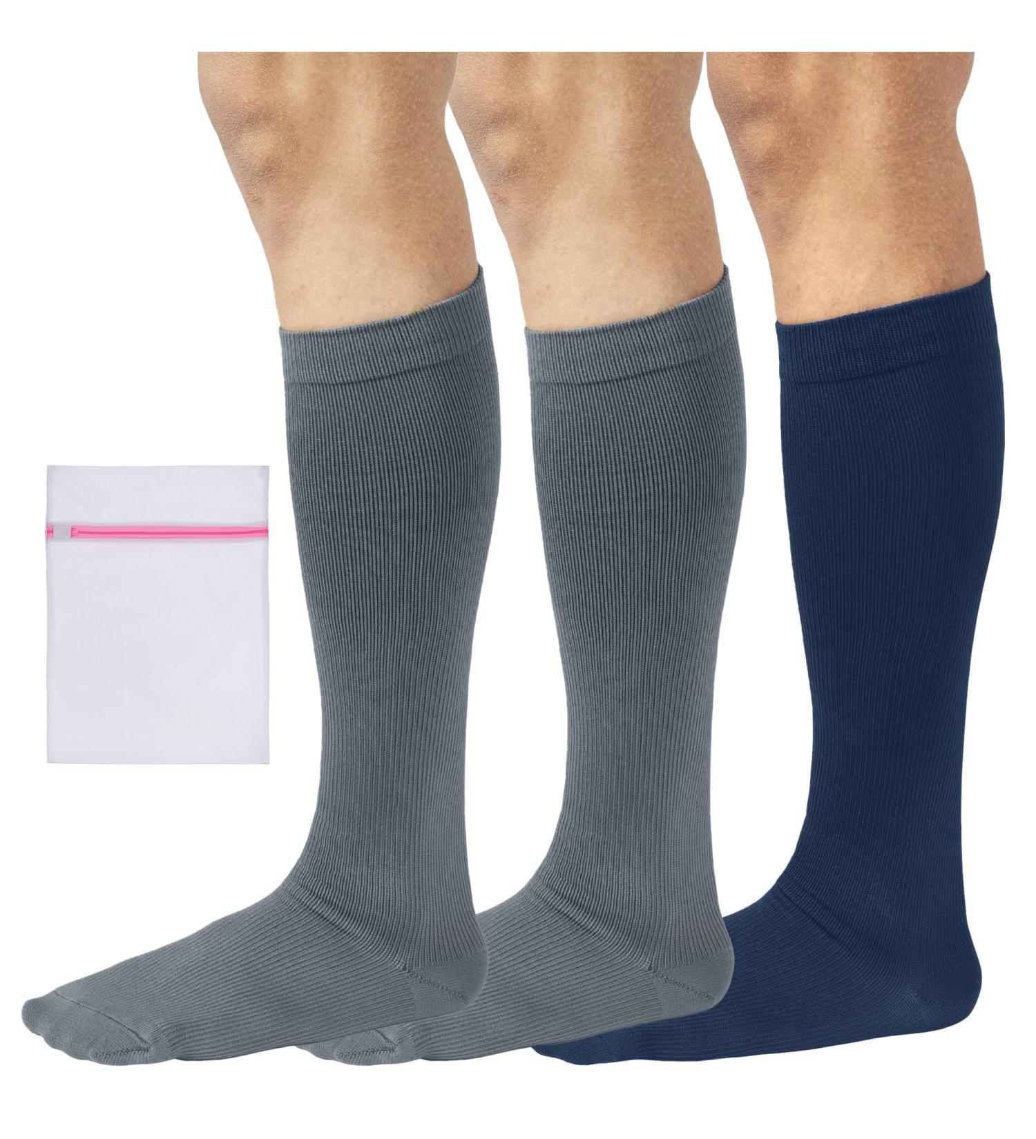 360 RELIEF - Flight Compression Socks Supports | Blood Circulation Travel Work 3XL 2Grey+1Blue - Buy Online on GoSupps.com