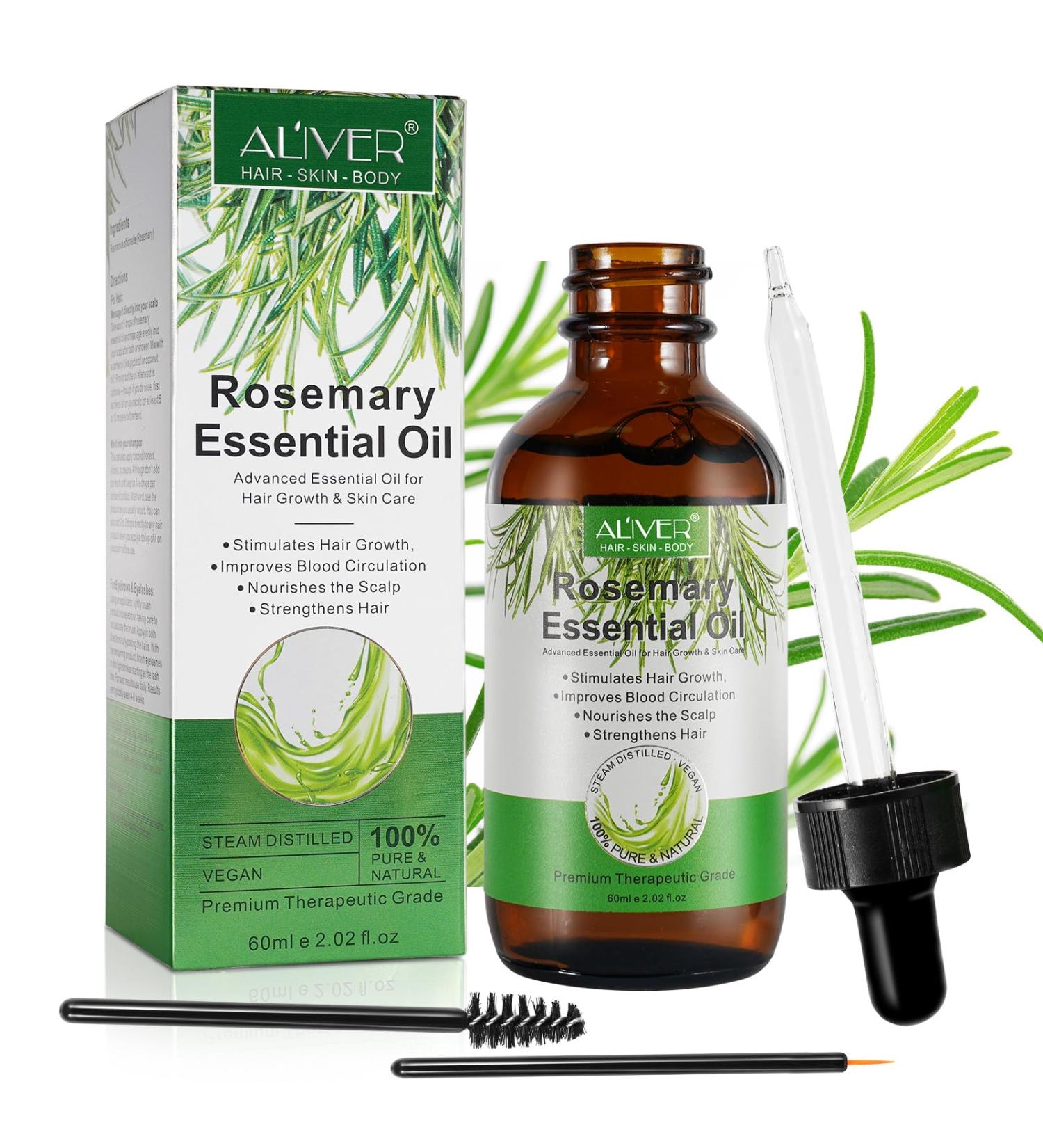 JCZQDRPC 100% Pure Rosemary Oil for Hair Growth & Skin Care 60ml Essential Oil for Eyebrows & Eyelashes Plus Pumpkin Seed Oil - Buy Online on GoSupps.com