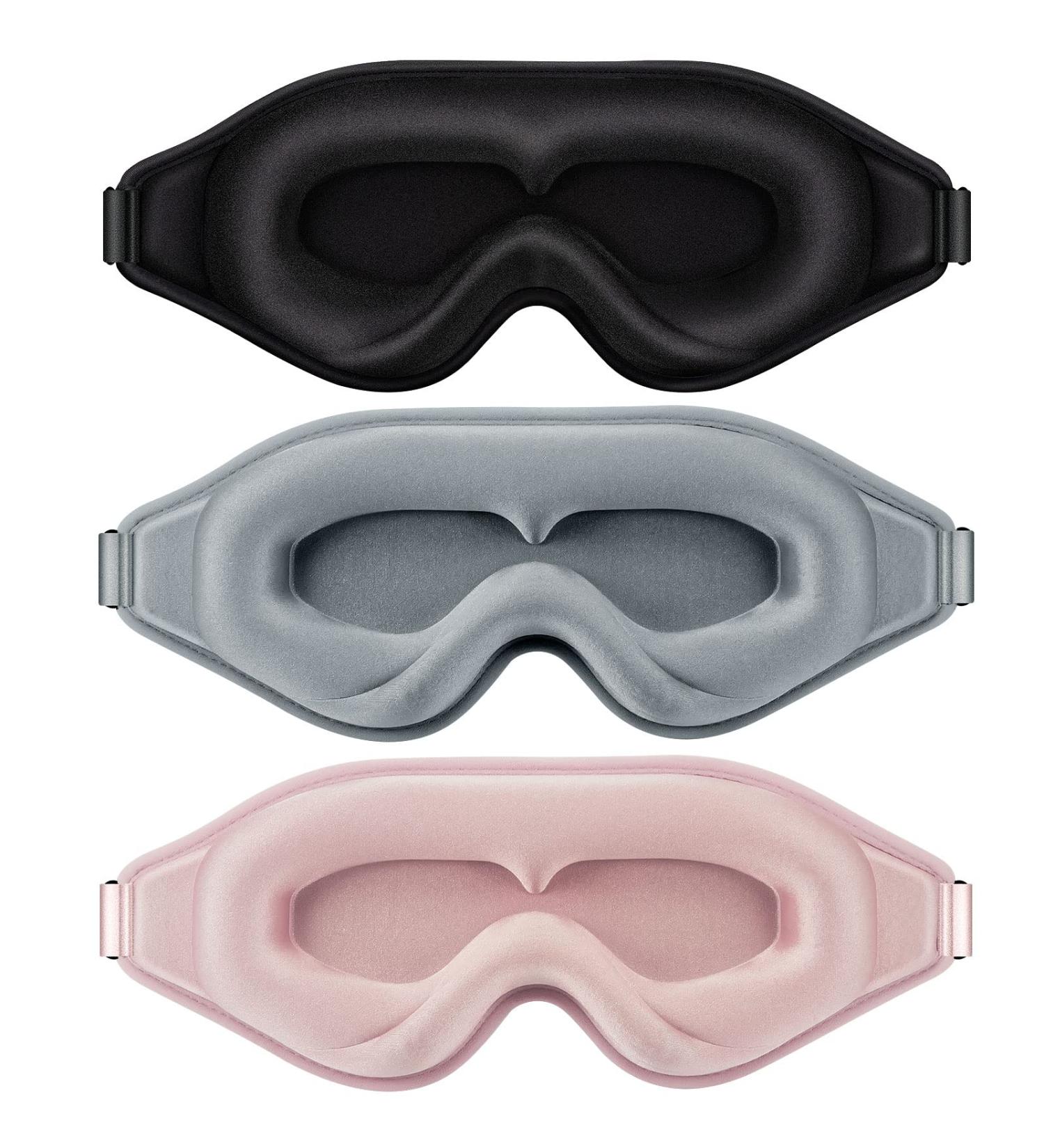 3D Weighted Eye Mask for Sleeping | Satin Sleep Mask for Women Men | Contoured Eye Mask for Travel, Meditation & Naps - Buy Online on GoSupps.com
