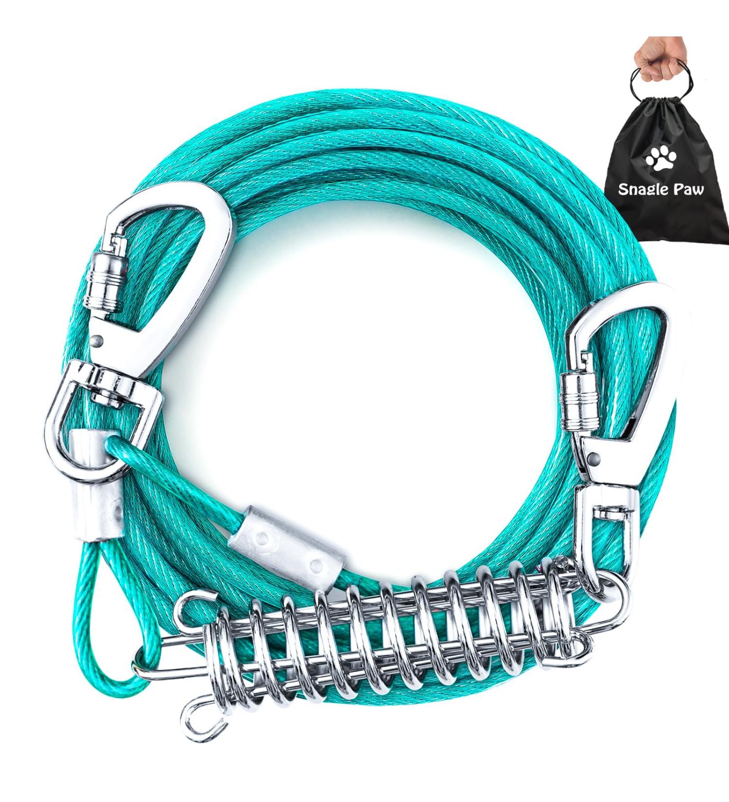 Durable 25ft Dog Runner Cable Ties | 7.6m Leash for Large Dogs | Shock-Damping Spring | Ideal for Courtyards & Camping - Buy Online on GoSupps.com