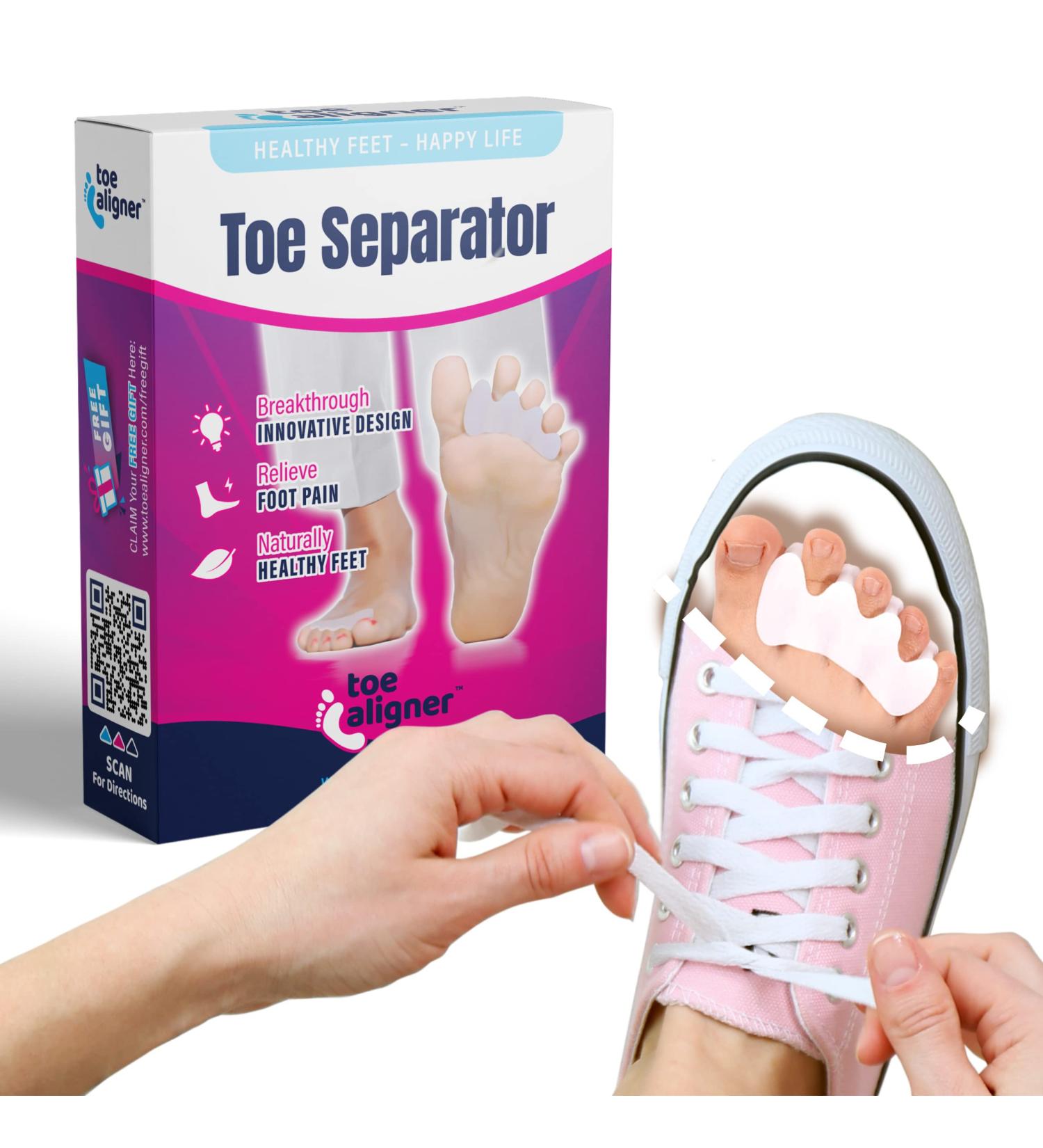 Effective Toe Separator & Stretcher for Bunions, Hammertoes & Crooked Toes | Universal Size, Latex-Free & PVC-Free - Buy Online on GoSupps.com