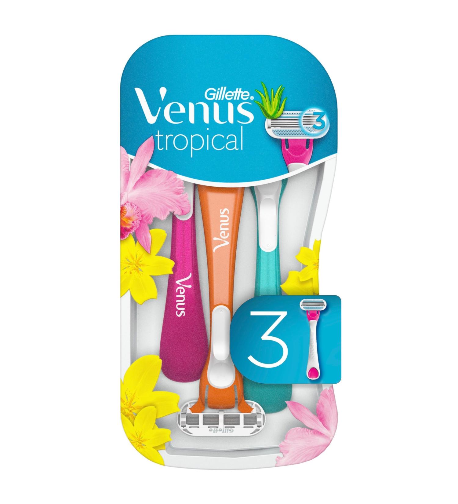 Buy Gillette Venus Tropical Disposable Razors for Women - 3 Comfort Blade Razors Perfect for Smooth Shaving | International Shipping Available - Buy Online on GoSupps.com