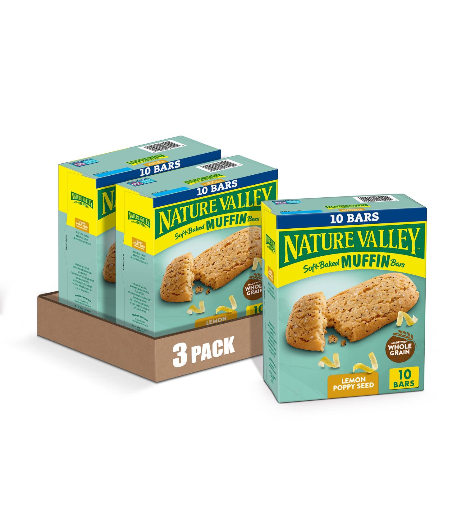 Nature Valley Soft-Baked Muffin Bars Lemon Poppy Seed 12.4 oz 10 ct - Pack of 3 - Buy Online on GoSupps.com