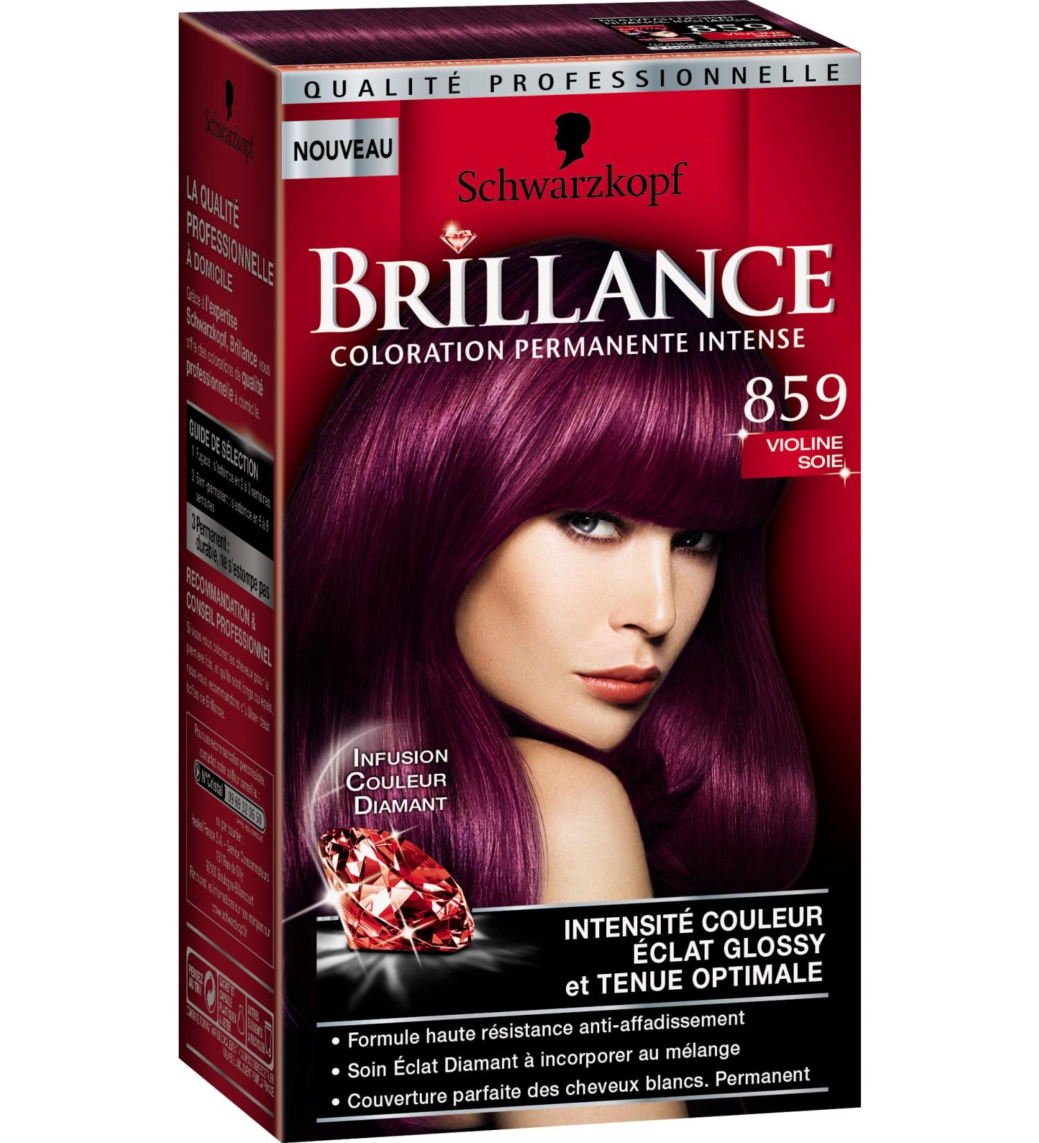 Schwarzkopf - Brilliance - Intense Permanent Hair Color - Silky Violet 859 - Buy Online on GoSupps.com