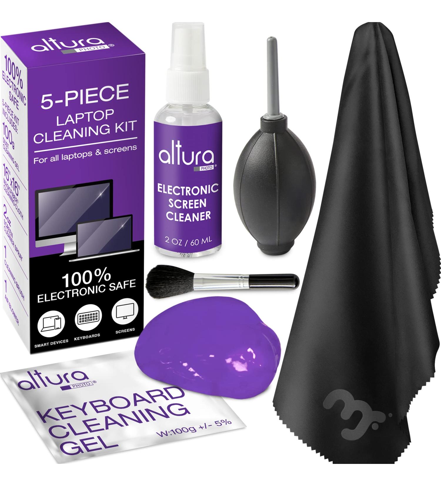 Altura Laptop Cleaning Kit (5 pc) - Screen Cleaner, Air Blower, Brush, Gel, Microfiber Cloth - Keyboard & Computer Cleaner - Buy Online on GoSupps.com