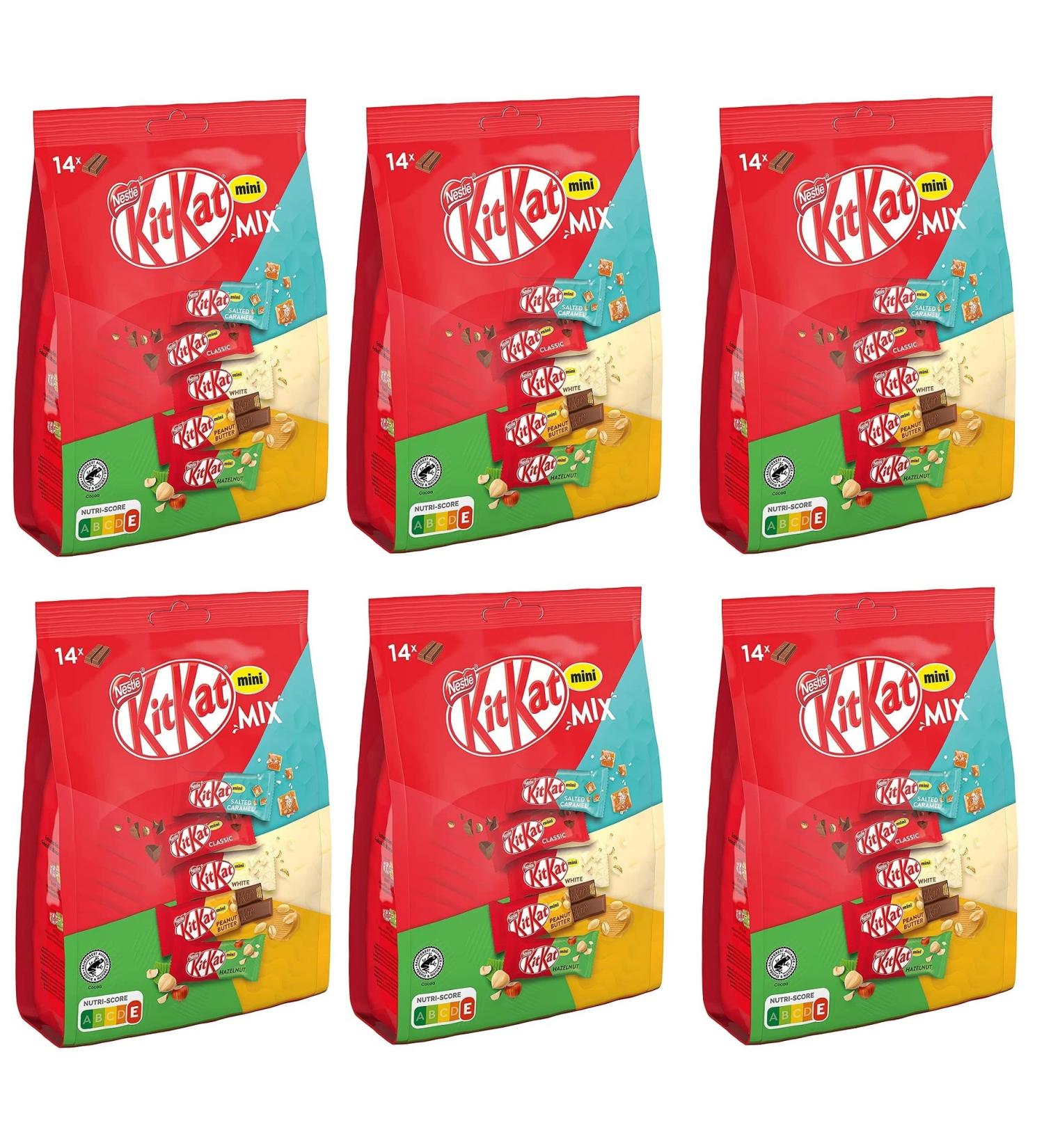 Italian Gourmet E.R. Pack of 6 Nestl Kitkat Mini Mix chocolate bars (14 bars total) 197.4 g