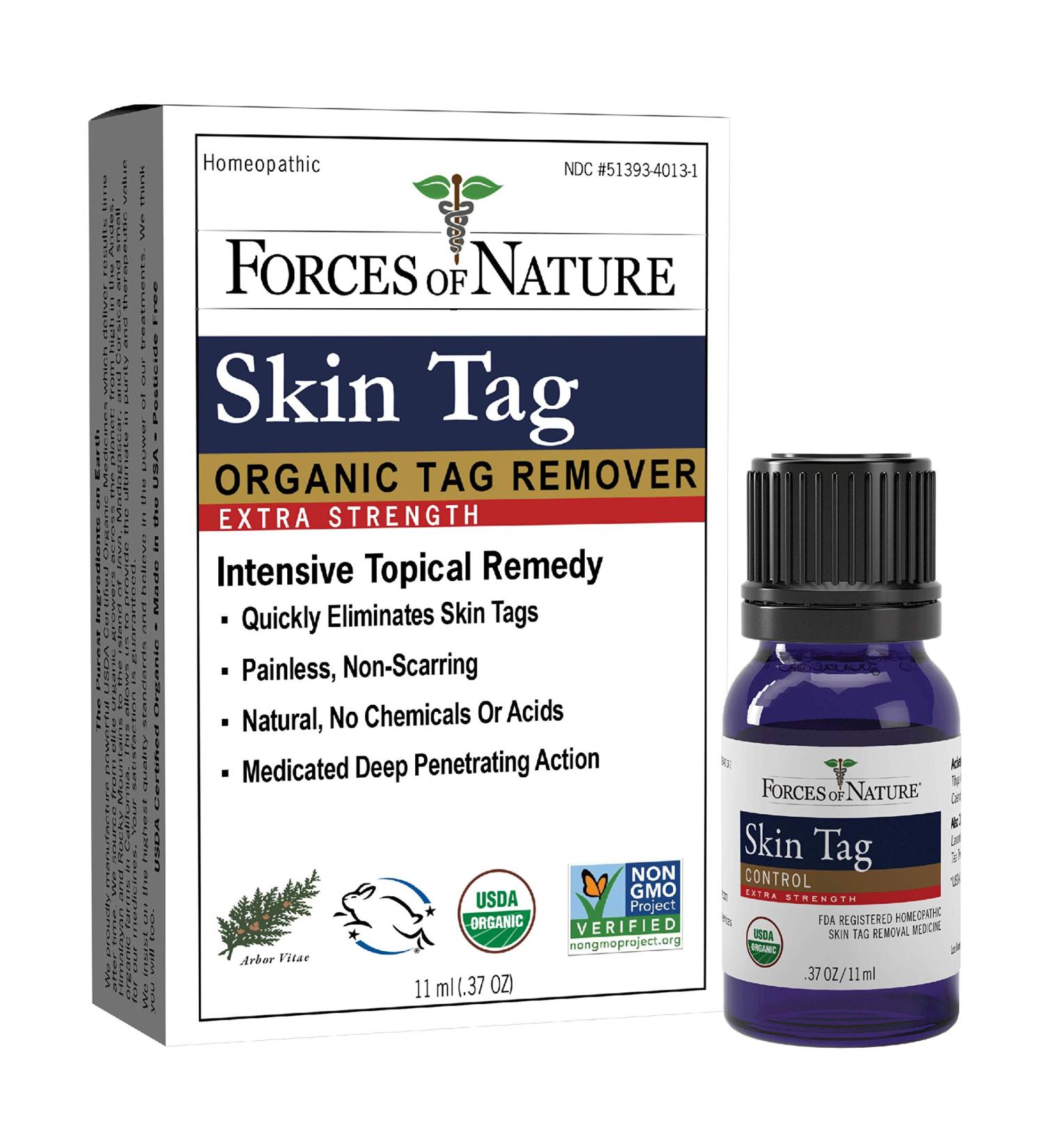 Natural Skin Tag Remover - Forces of Nature Extra Strength 11ml | Organic, Non-GMO, Safe & Pain-Free - Buy Online on GoSupps.com