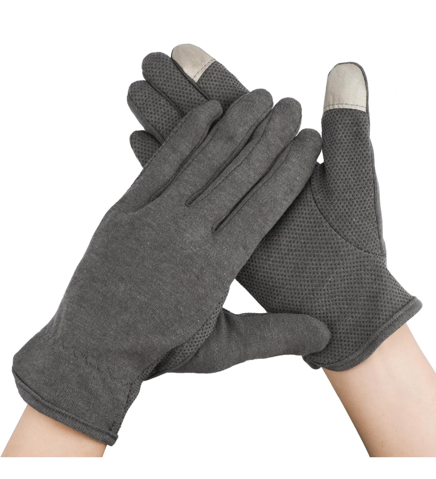 Segbeauty Touchscreen Cotton Gloves for Women - Hand Moisturizing & Non-Slip - 6 Pairs Gray Lotion Gloves for Dry Hands - Buy Online on GoSupps.com