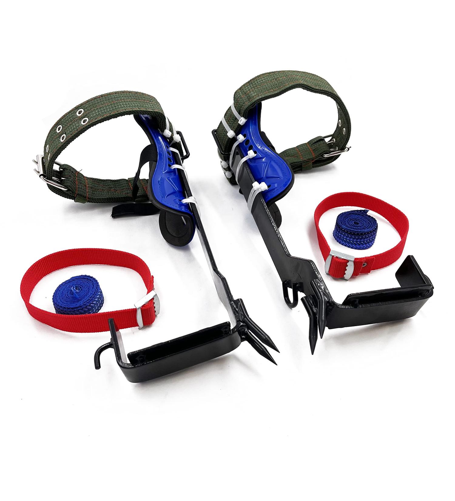 HTTMT Tree/Pole Climbing Spike Set Safety Belt Strap | Adjustable Stainless Steel | ET-OUTDOOR002-RAW Foot Set Blue - Buy Online on GoSupps.com