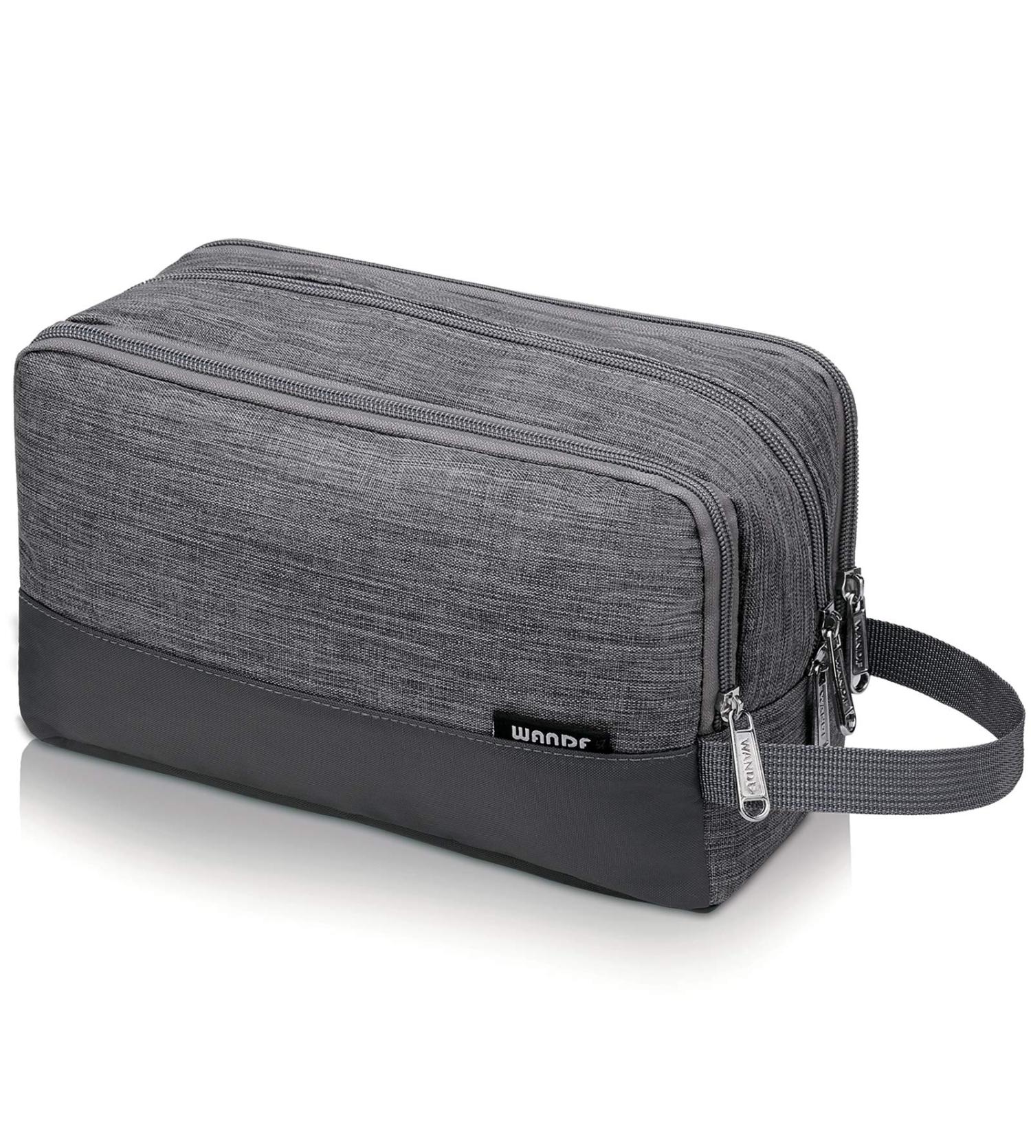 Durable Water Resistant Men's Toiletry Bag for Traveling - Denim Grey - Buy Online on GoSupps.com