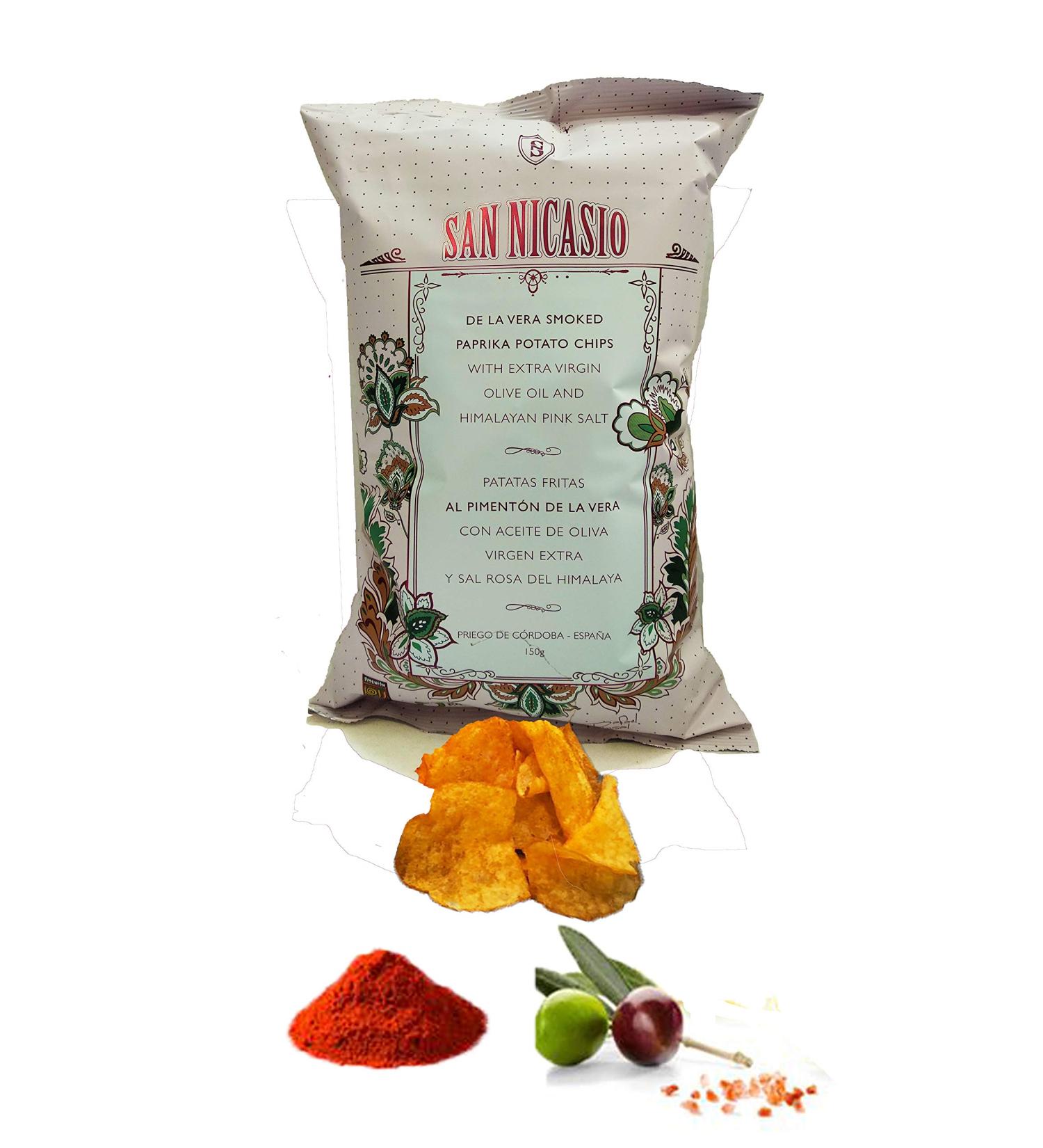 SAN NICASIO fries with Pimentn de la Vera DOP box of 14 bags of 150gr - Buy Online on GoSupps.com