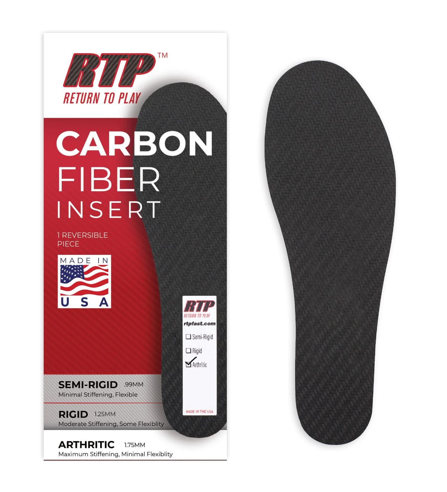 Buy Carbon Fiber Full Shoe Arthritic Insert - Mens Size 7 & Womens Size 8 - Made in USA - 24 cm - Buy Online on GoSupps.com