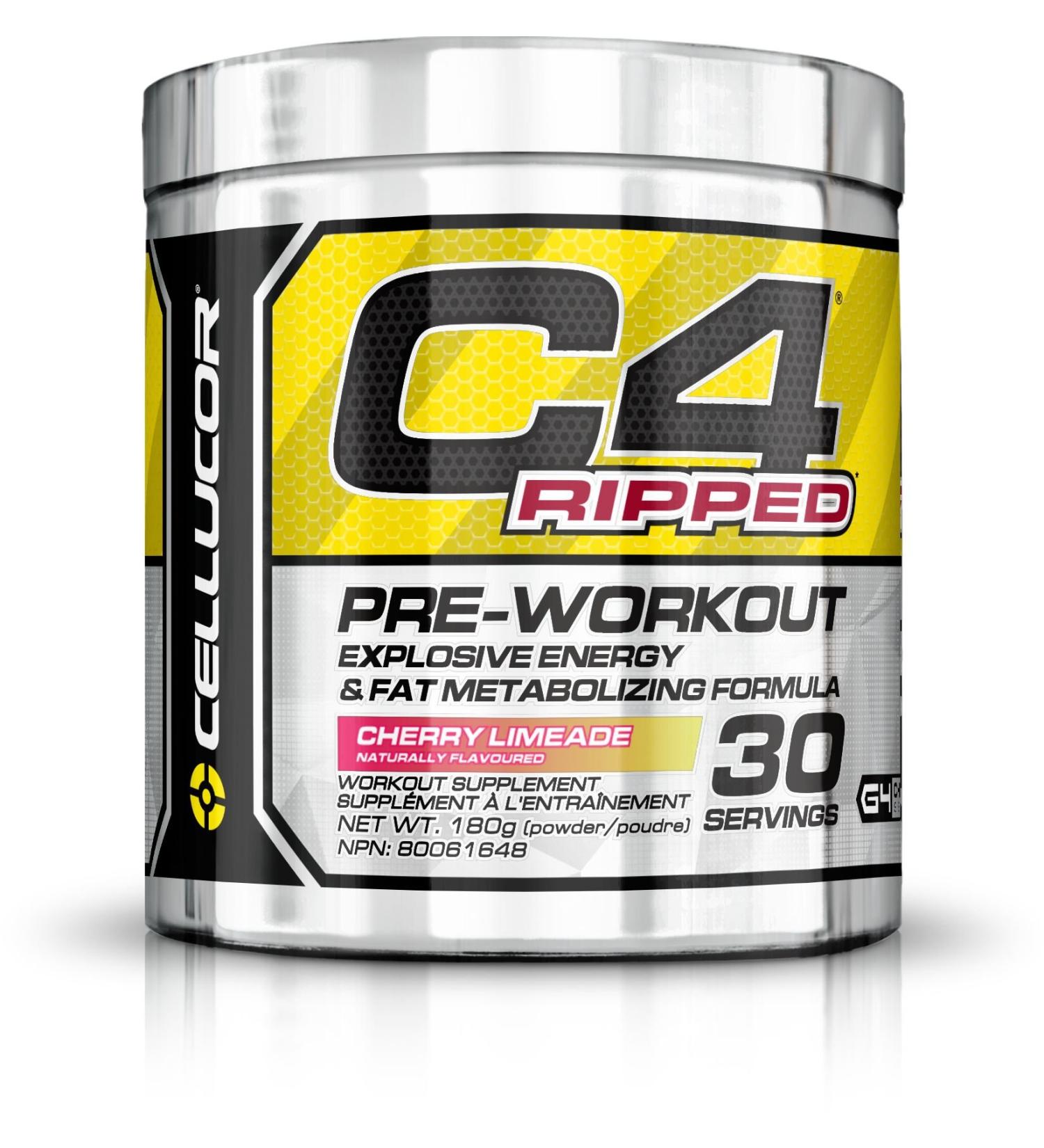 Cellucor C4 Ripped Pre Workout Powder Thermogenic Fat Burner Energy & Weight Loss Supplement For Men & Women Cherry Limeade 30 Servings - Buy Online on GoSupps.com