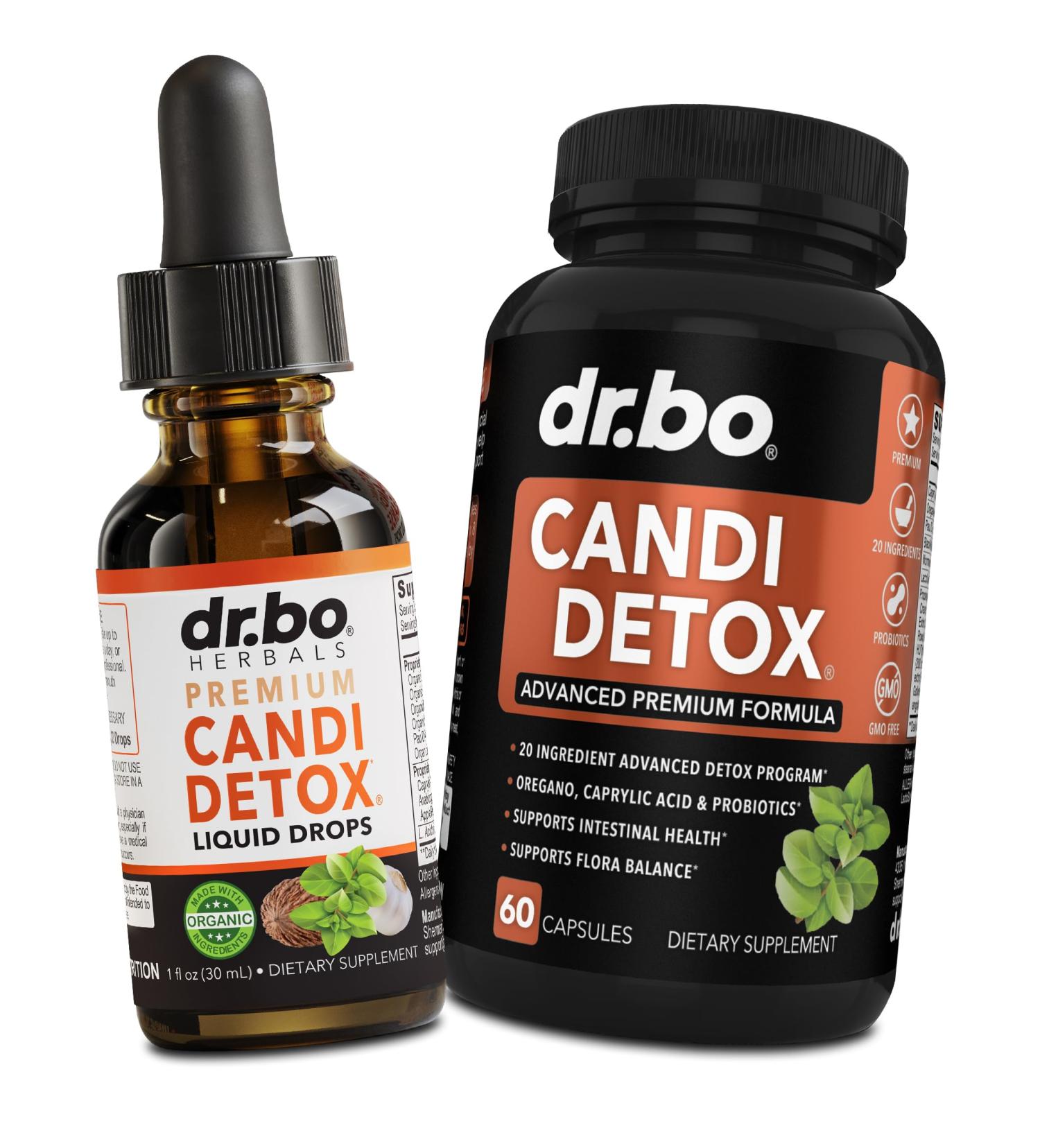 Candida Cleanse Detox for Women & Men - Organic Oregano Oil Drops Caprylic Acid Black Walnut Wormwood Candi Support Capsules Kit - Natural Oral Anti Overgrowth Gut Balance Flora Complex Liquid Drops - Buy Online on GoSupps.com