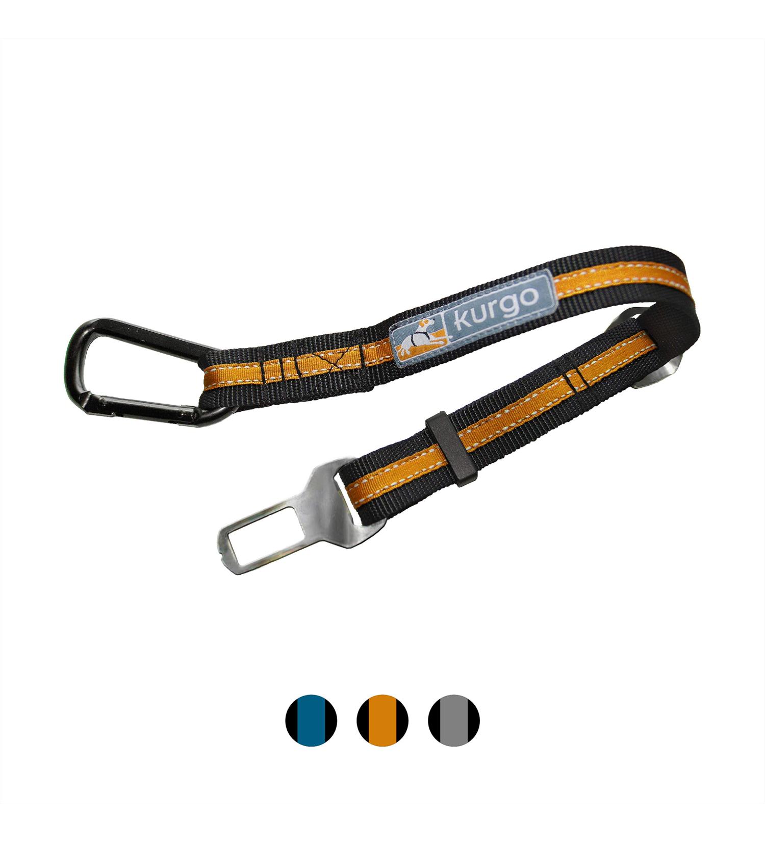 Kurgo Direct to Seat Belt Tether Universal Car Seat Belt for Dogs Works with any Pet Harness Adjustable Length Black/Orange Black/Orange 1 Pack Regular Carabiner - Buy Online on GoSupps.com
