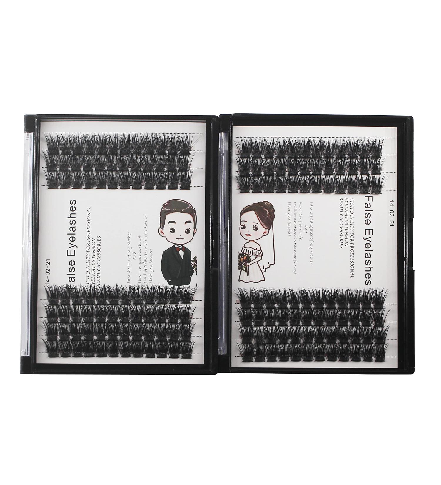 Wholesale Bodermicner 2 Pack D Curl 10mm/12mm/14mm Faux Mink Individual Lashes - Hand Made DIY Eyelash Kit - Buy Online on GoSupps.com